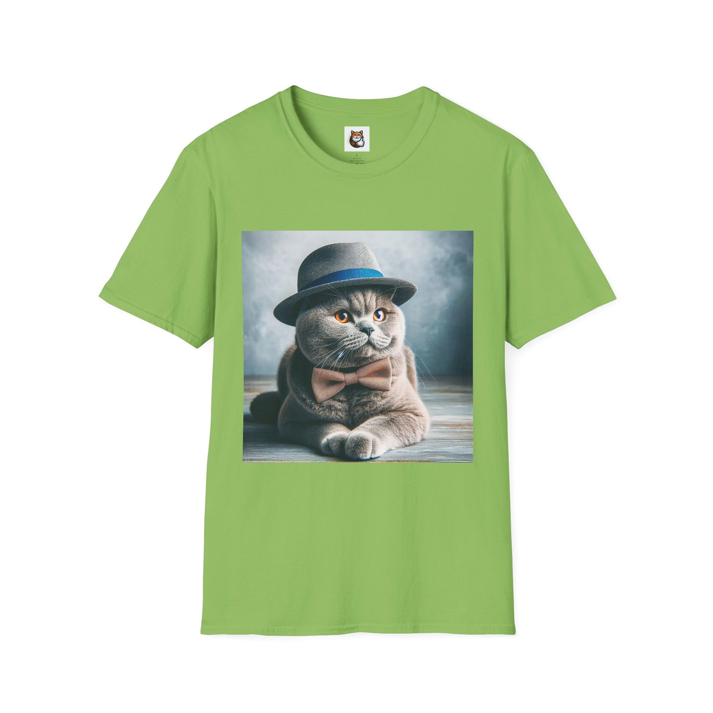British Shorthair hat and bow Softstyle T-Shirt