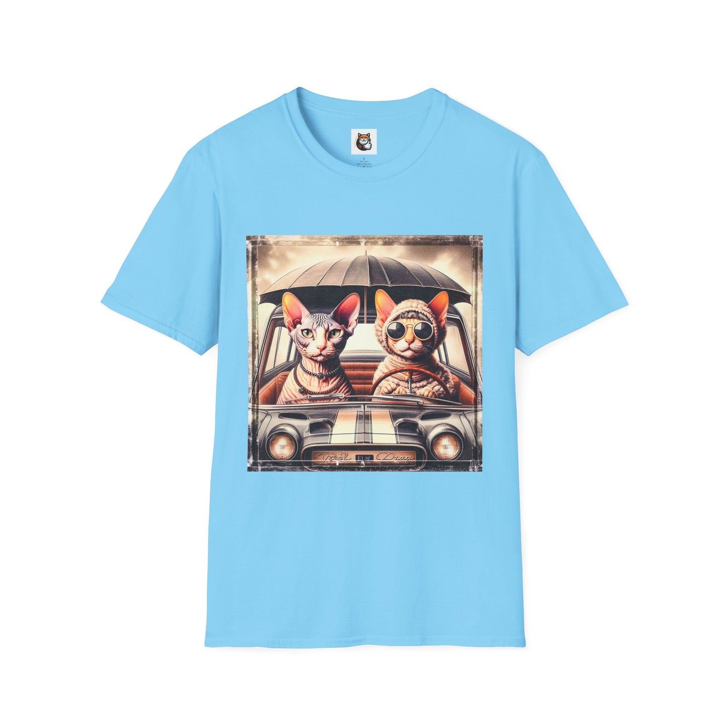 Wacky Cornish Rex Cat couple driving T-Shirt