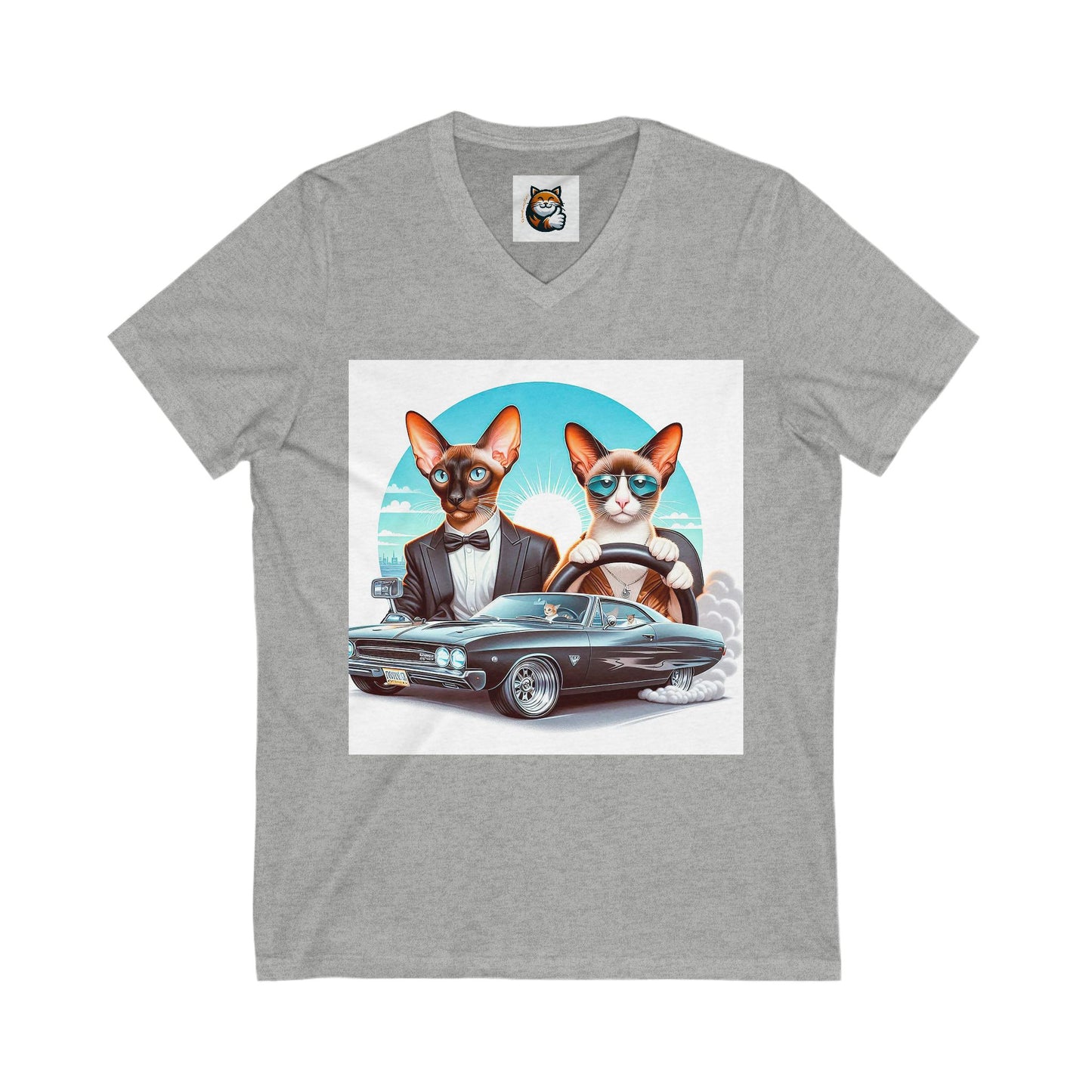 Wacky Oriental Shorthair Unisex Jersey Short Sleeve V-Neck Tee