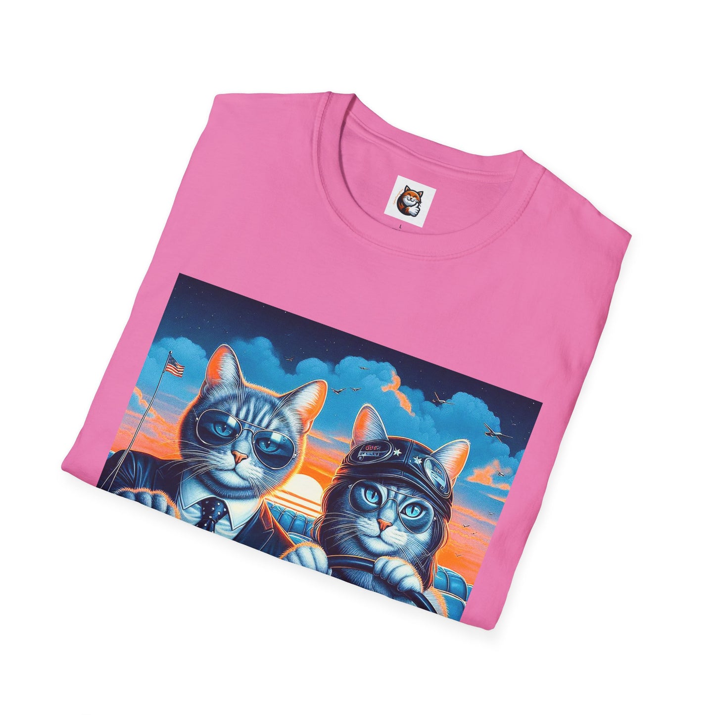 Wacky Russian Blue Cat cute couple driving T-Shirt