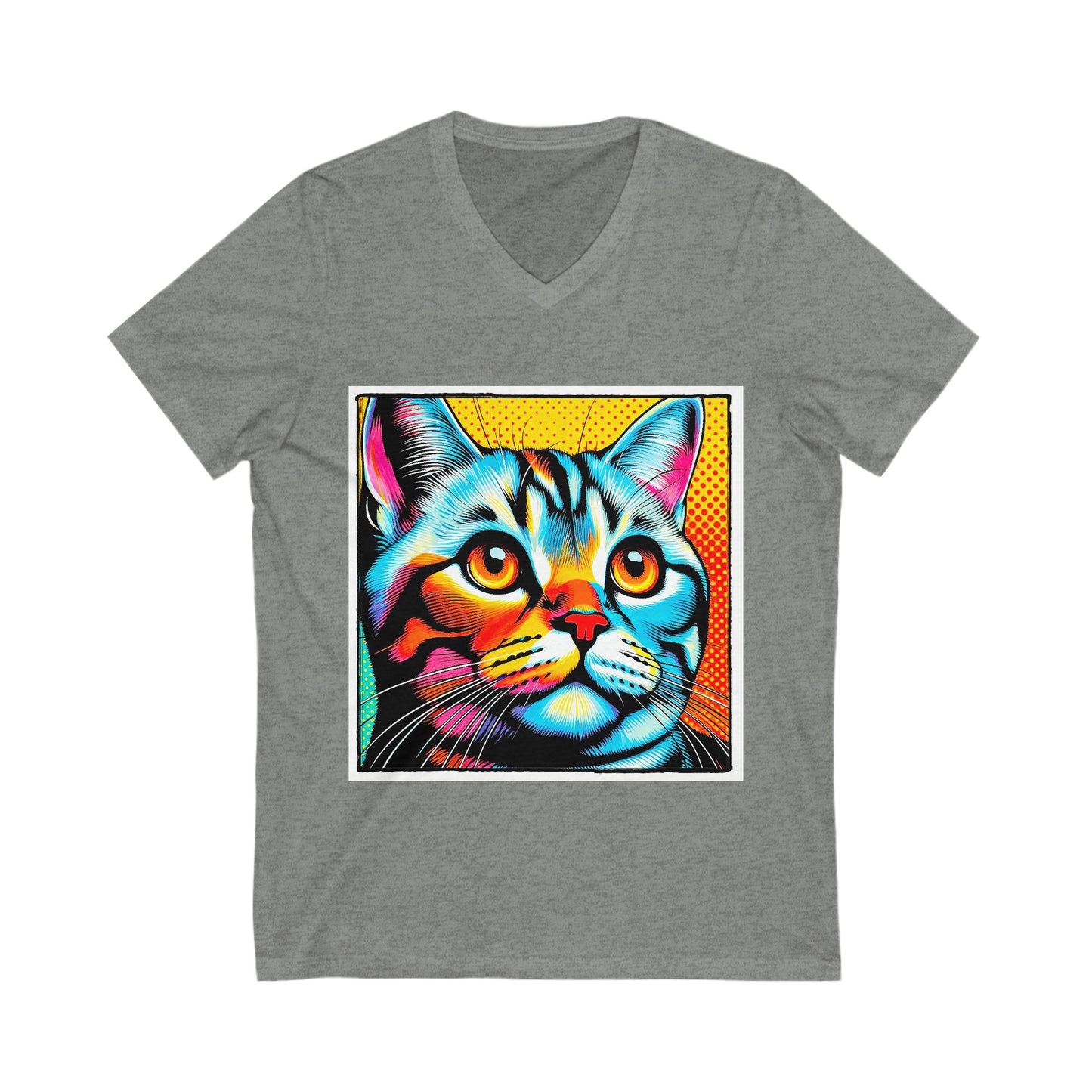 American Shorthair comic book Jersey Short Sleeve V-Neck Tee
