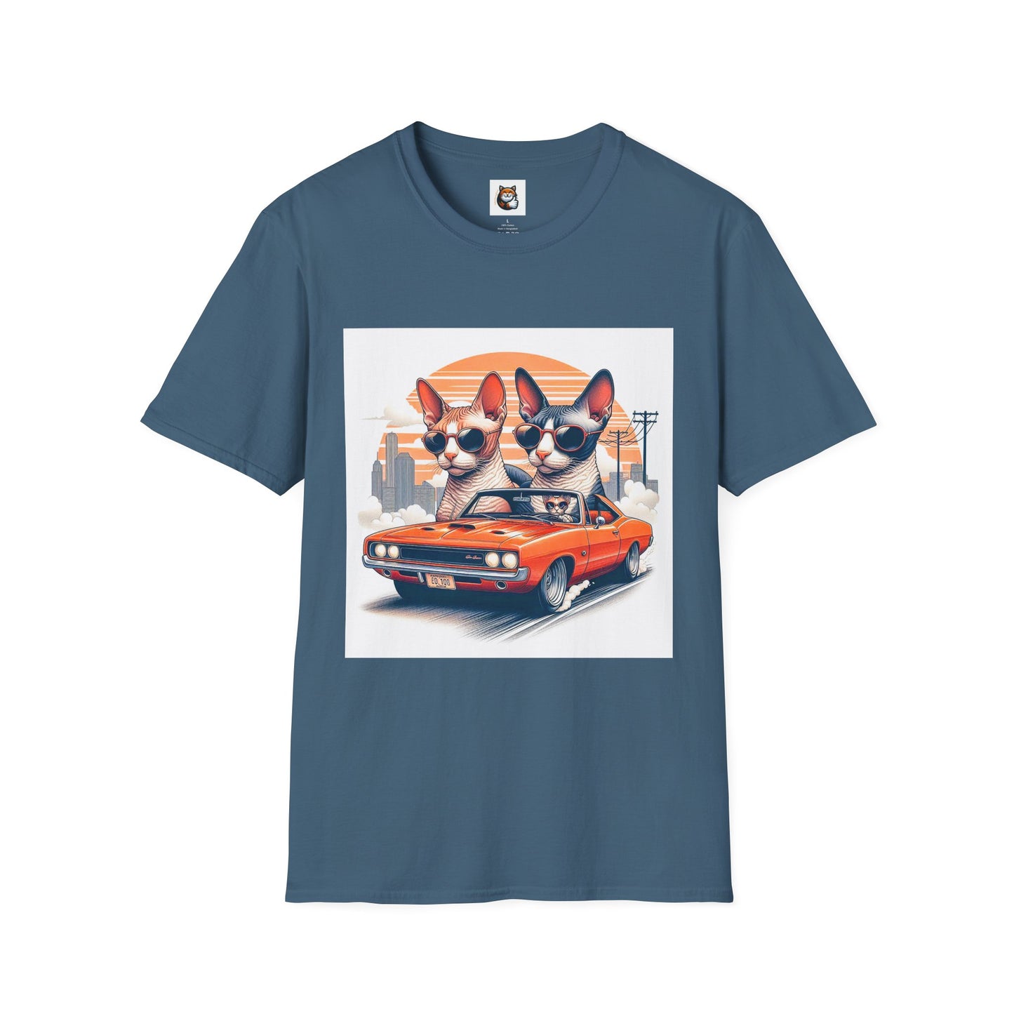 Wacky Cornish Rex Cat couple driving T-Shirt