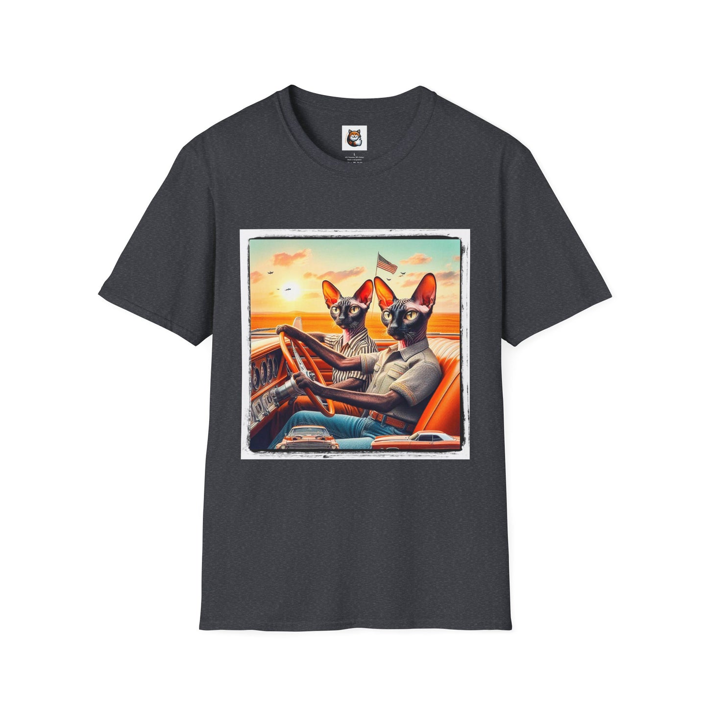 Wacky Cornish Rex Cat couple driving T-Shirt