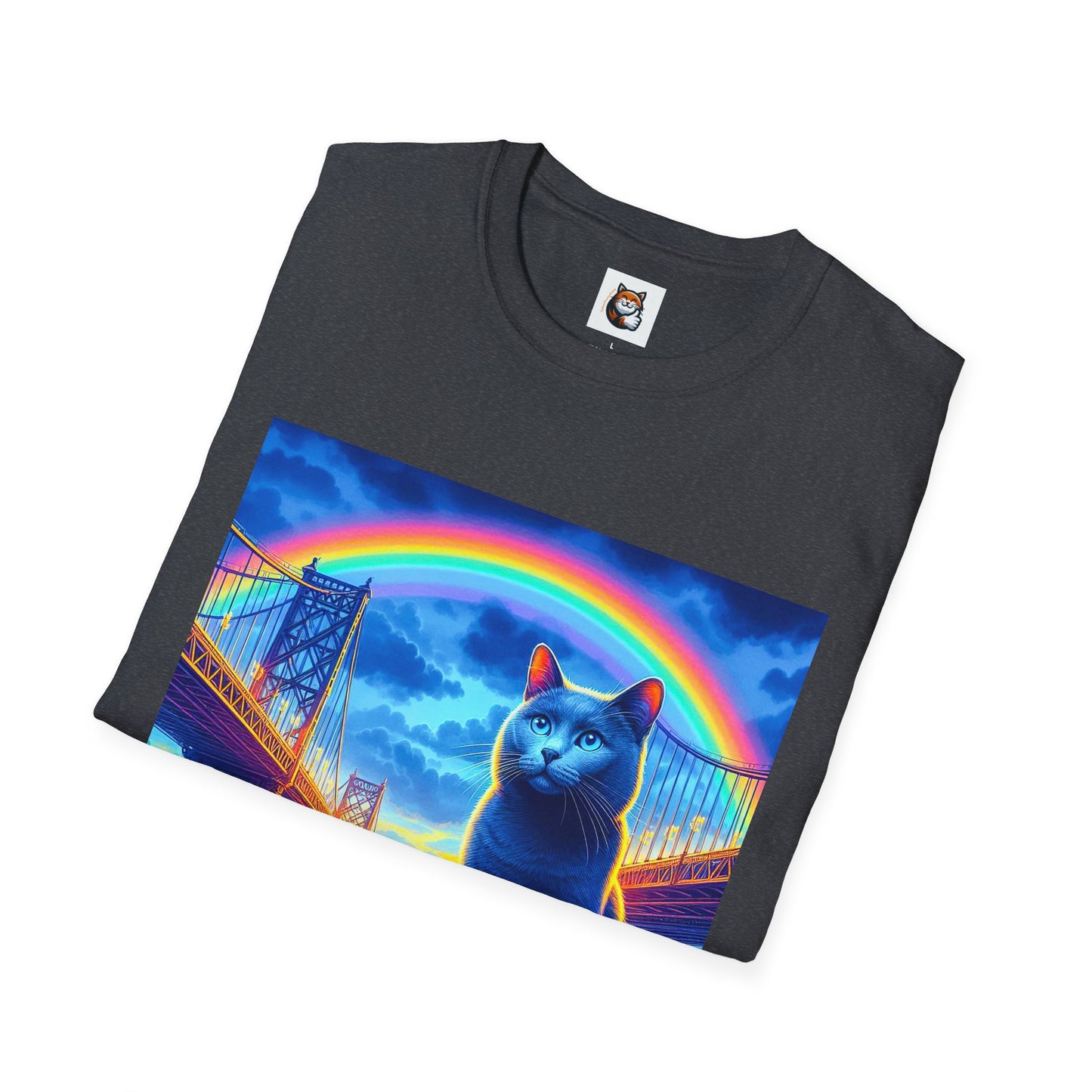 Russian Blue Cat Unisex Softstyle T-Shirt