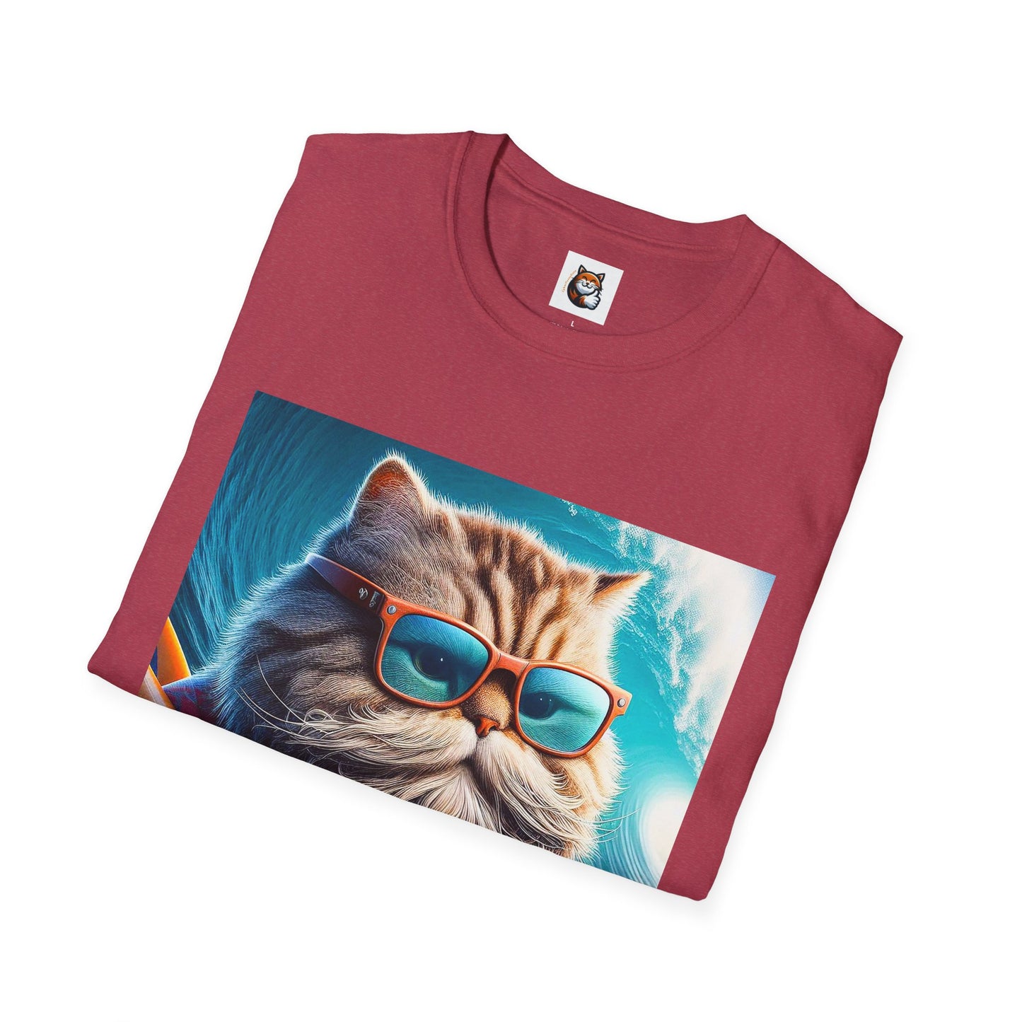 Selkirk Rex Cat T-Shirt old guy surfer