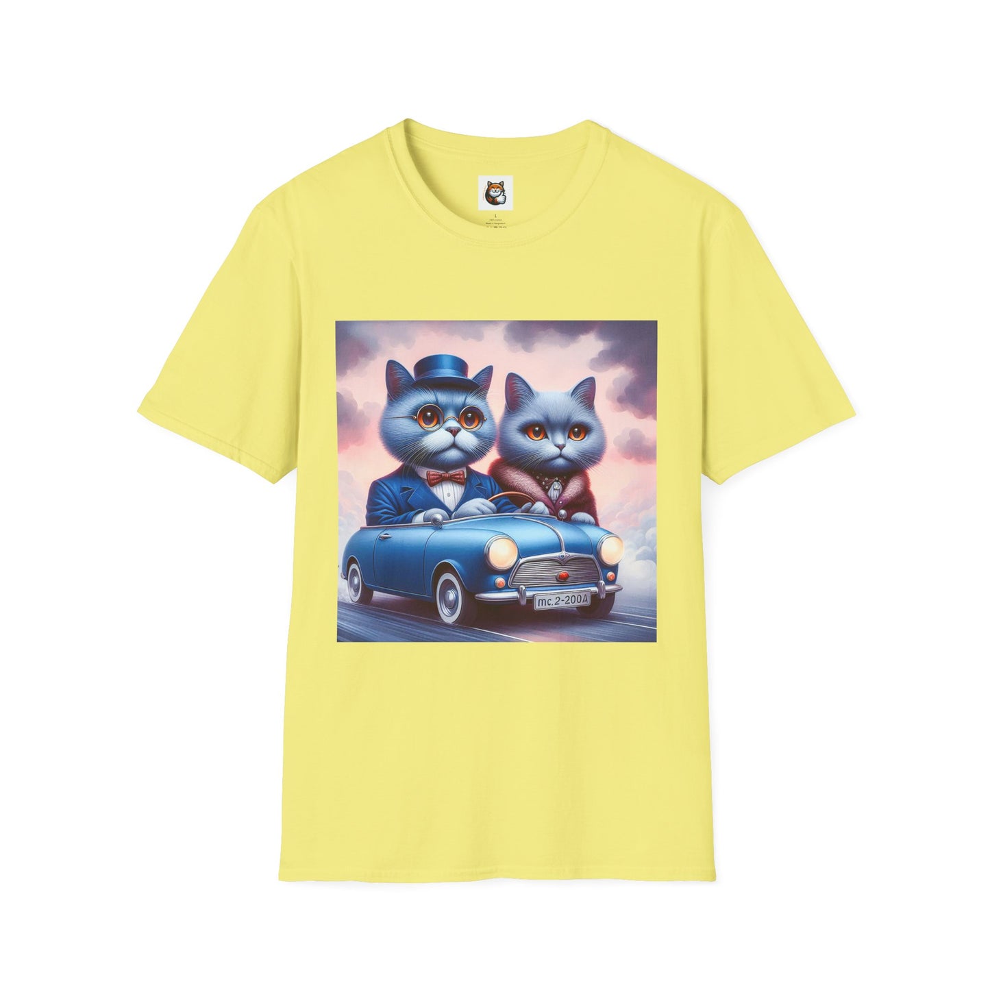Russian Blue Cat tiny car T-Shirt