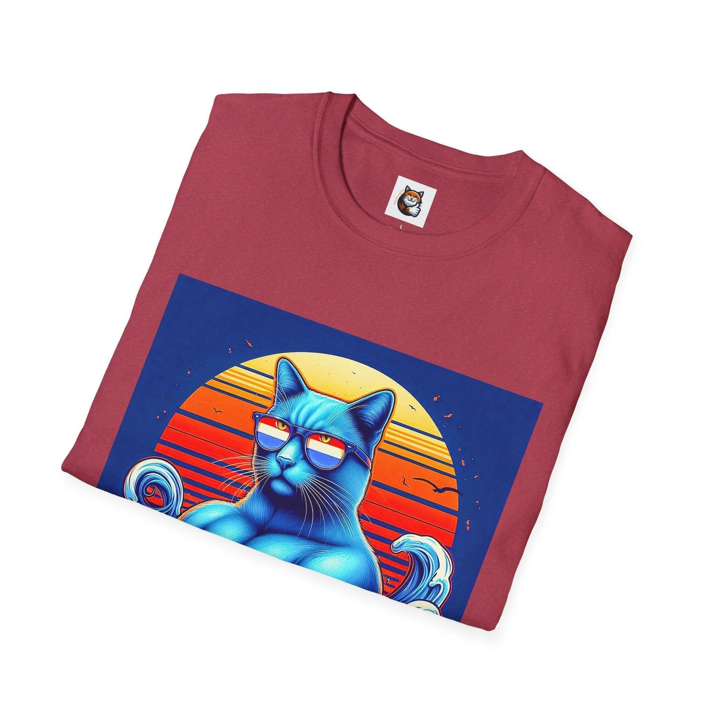 Russian Blue Cat Unisex Softstyle T-Shirt by Printify