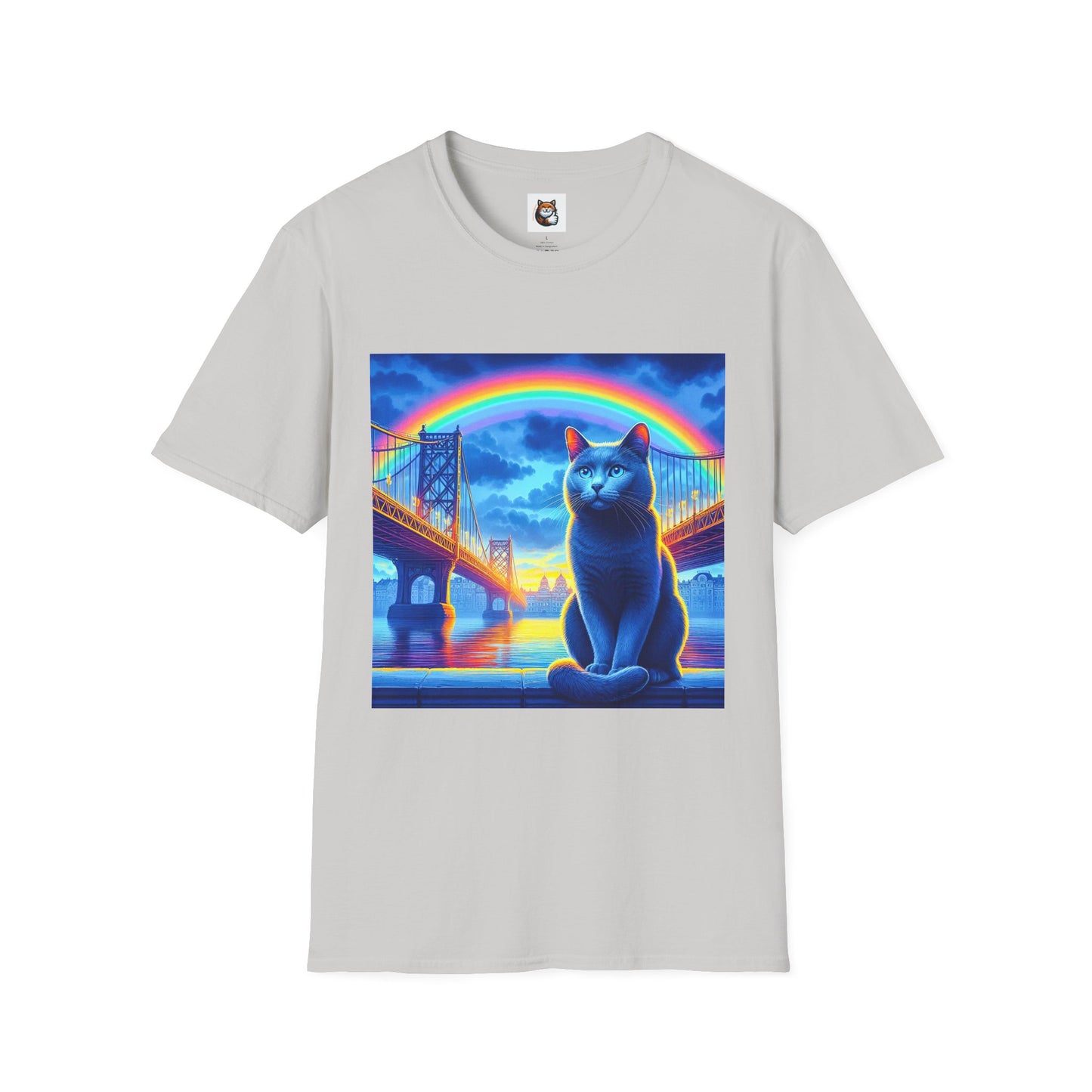Russian Blue Cat Unisex Softstyle T-Shirt
