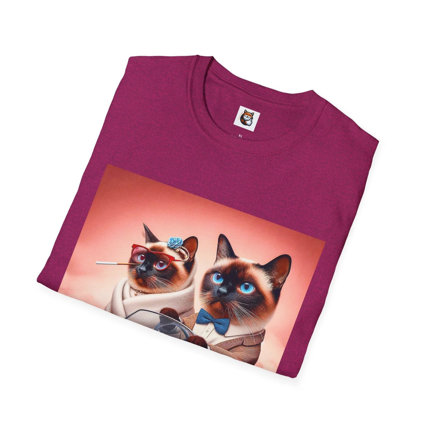 Wacky Siamese Cat couple driving by Printify