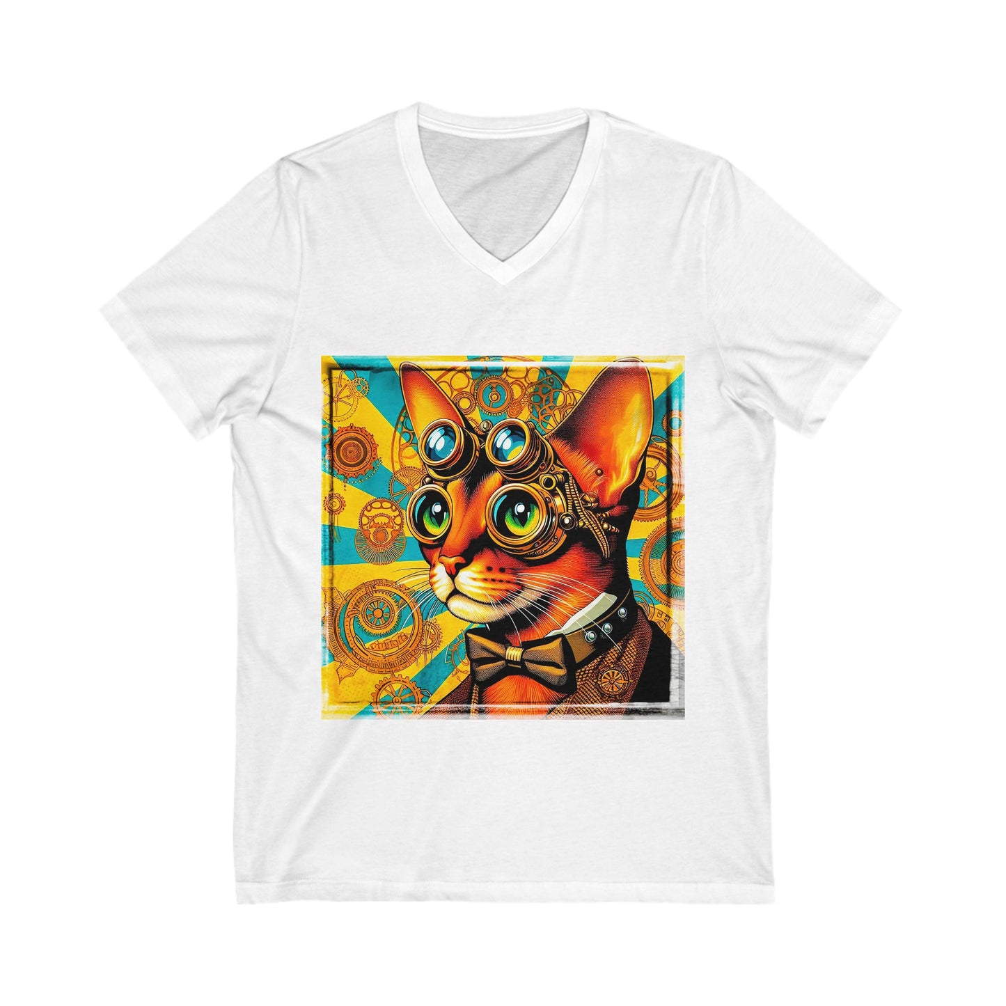 Abyssinian steam punk Jersey Short Sleeve V-Neck Tee