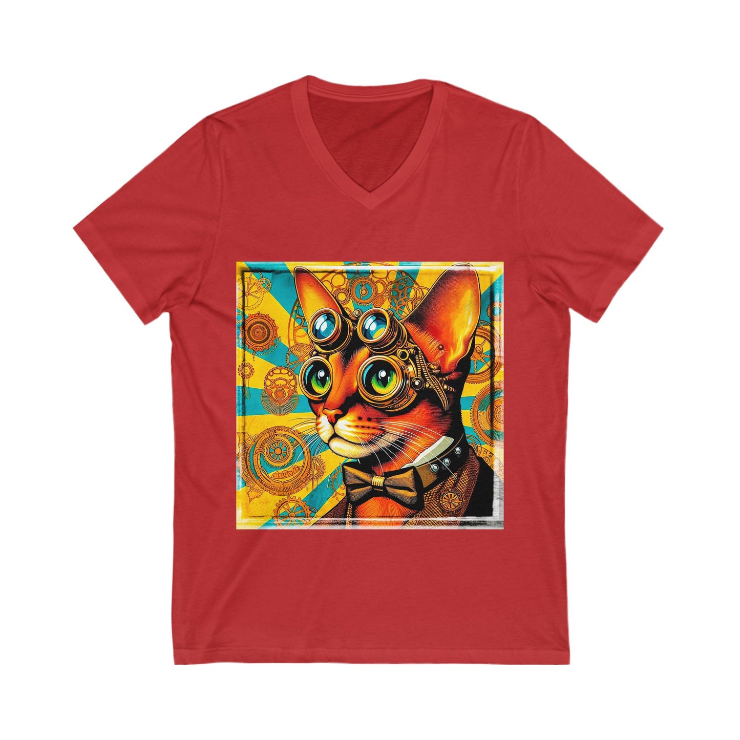Abyssinian steam punk Jersey Short Sleeve V-Neck Tee