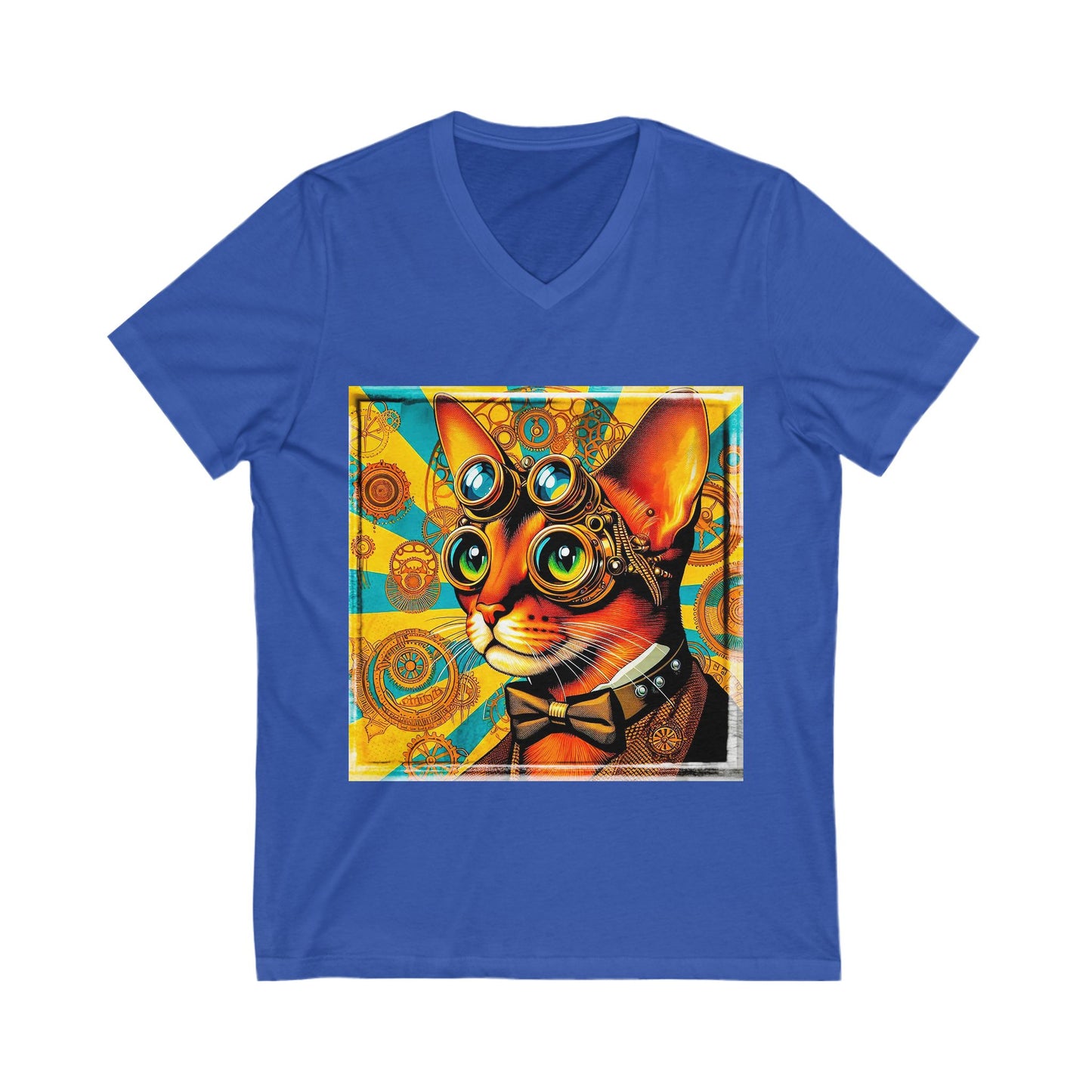 Abyssinian steam punk Jersey Short Sleeve V-Neck Tee