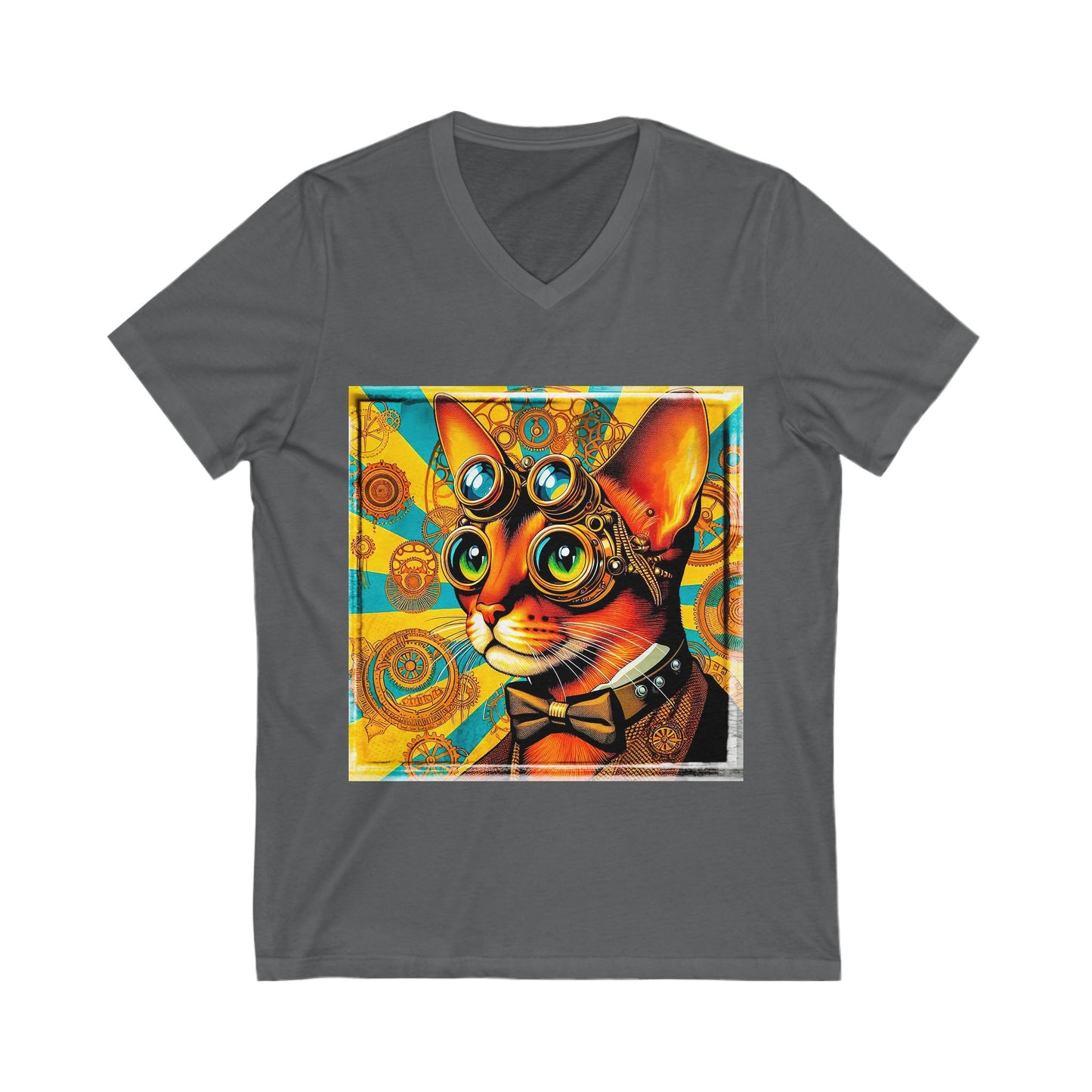 Abyssinian steam punk Jersey Short Sleeve V-Neck Tee