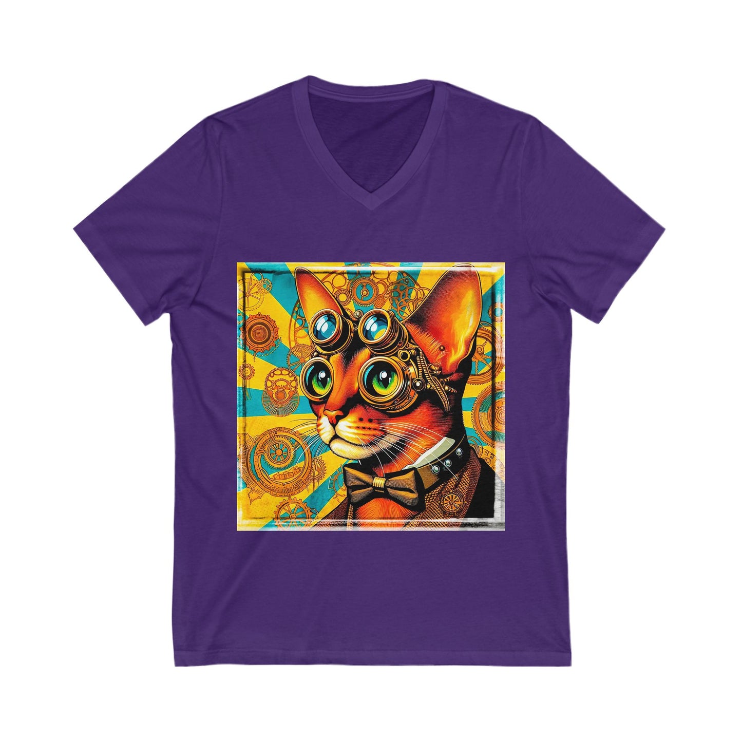 Abyssinian steam punk Jersey Short Sleeve V-Neck Tee