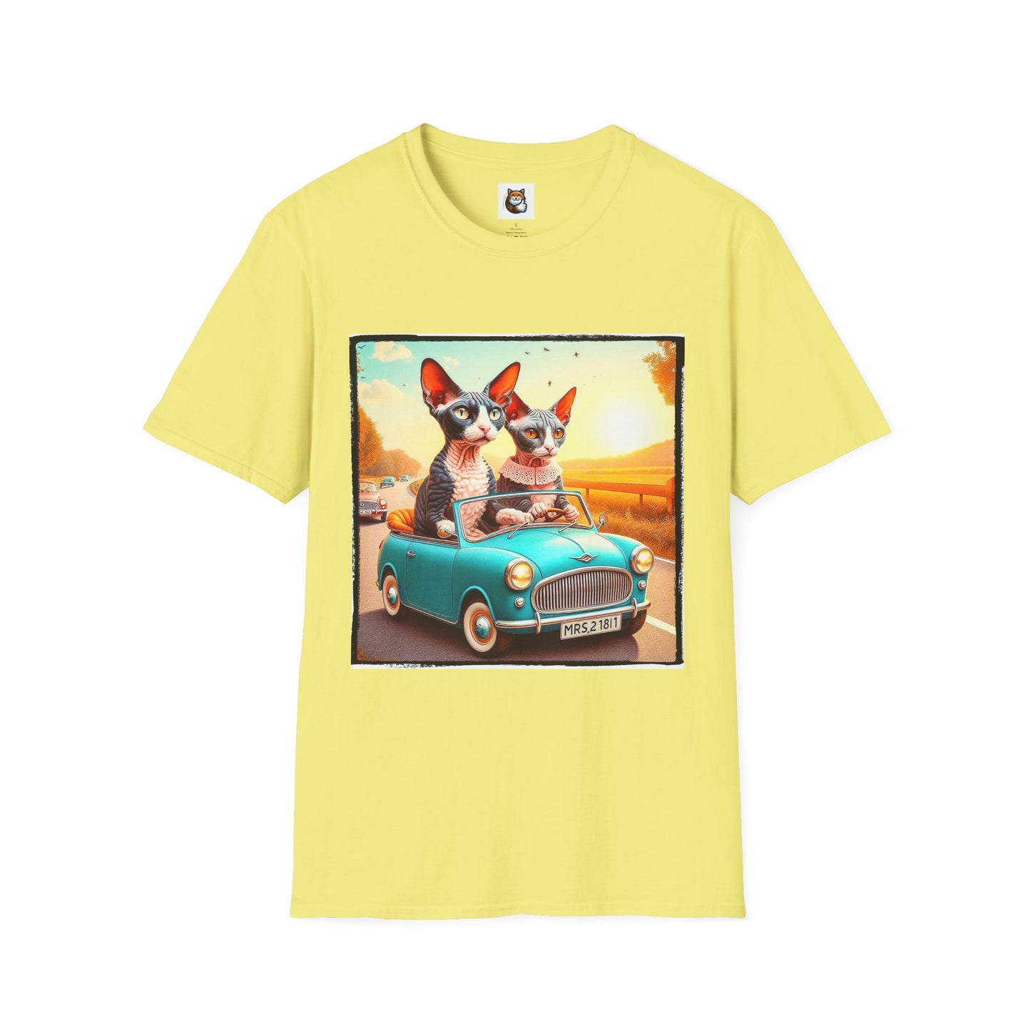 Wacky Cornish Rex Cat tiny car T-Shirt