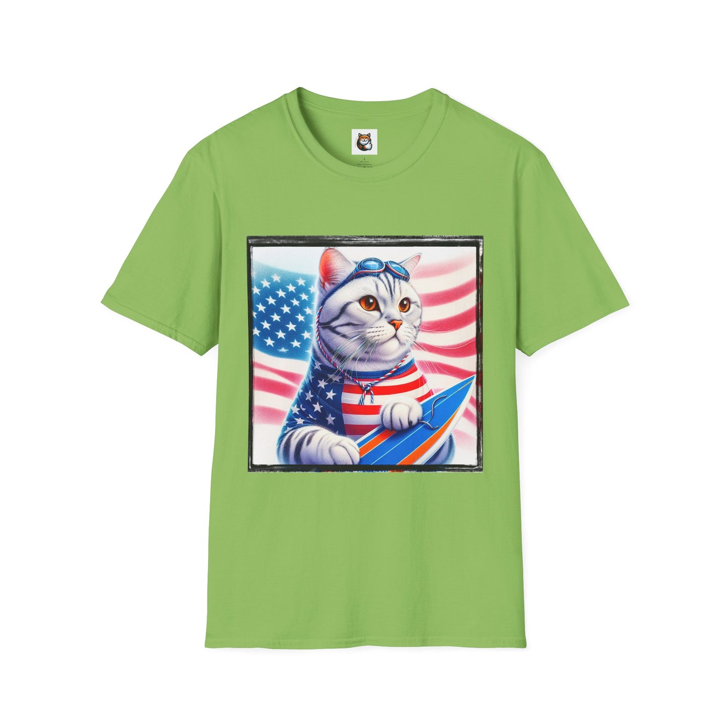 American Shorthair americsn flag Softstyle T-Shirt