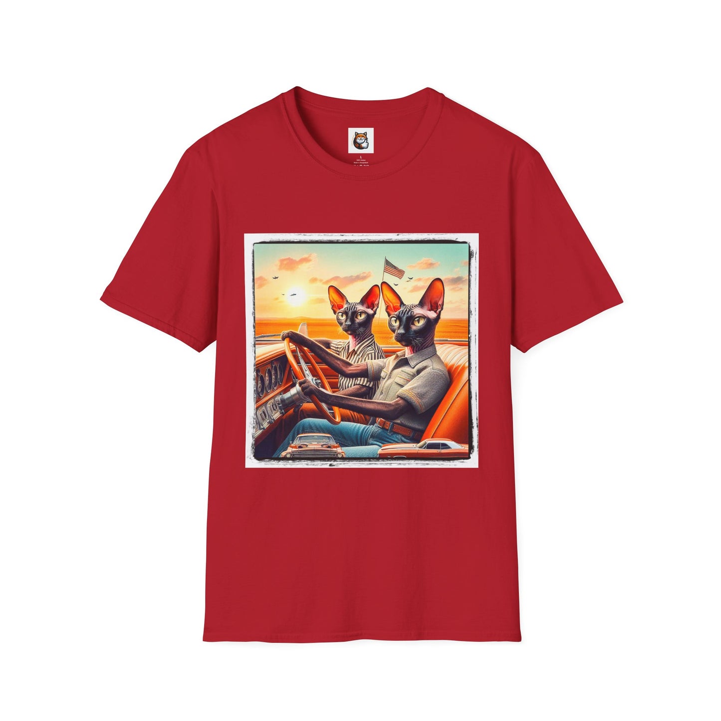 Wacky Cornish Rex Cat couple driving T-Shirt