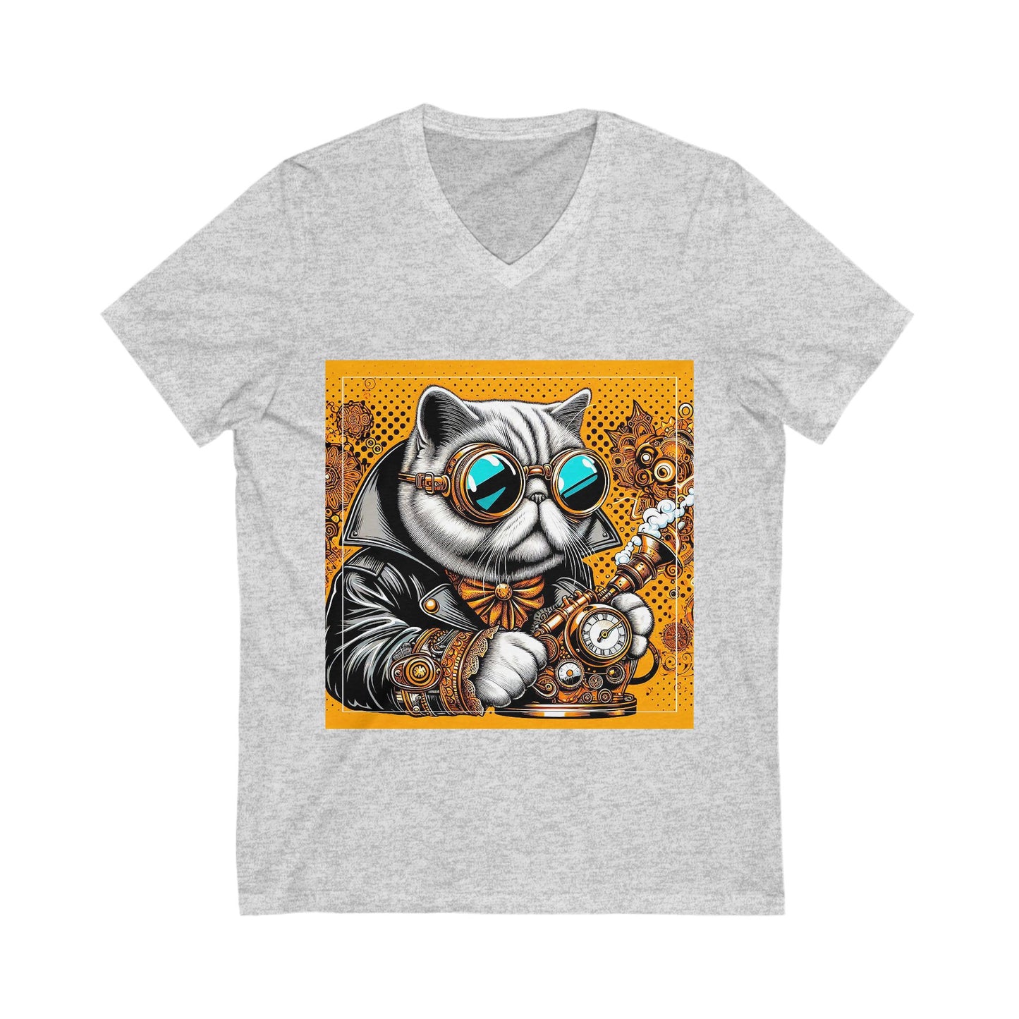 Exotic Shorthair Cat Unisex Jersey Short Sleeve V-Neck Tee