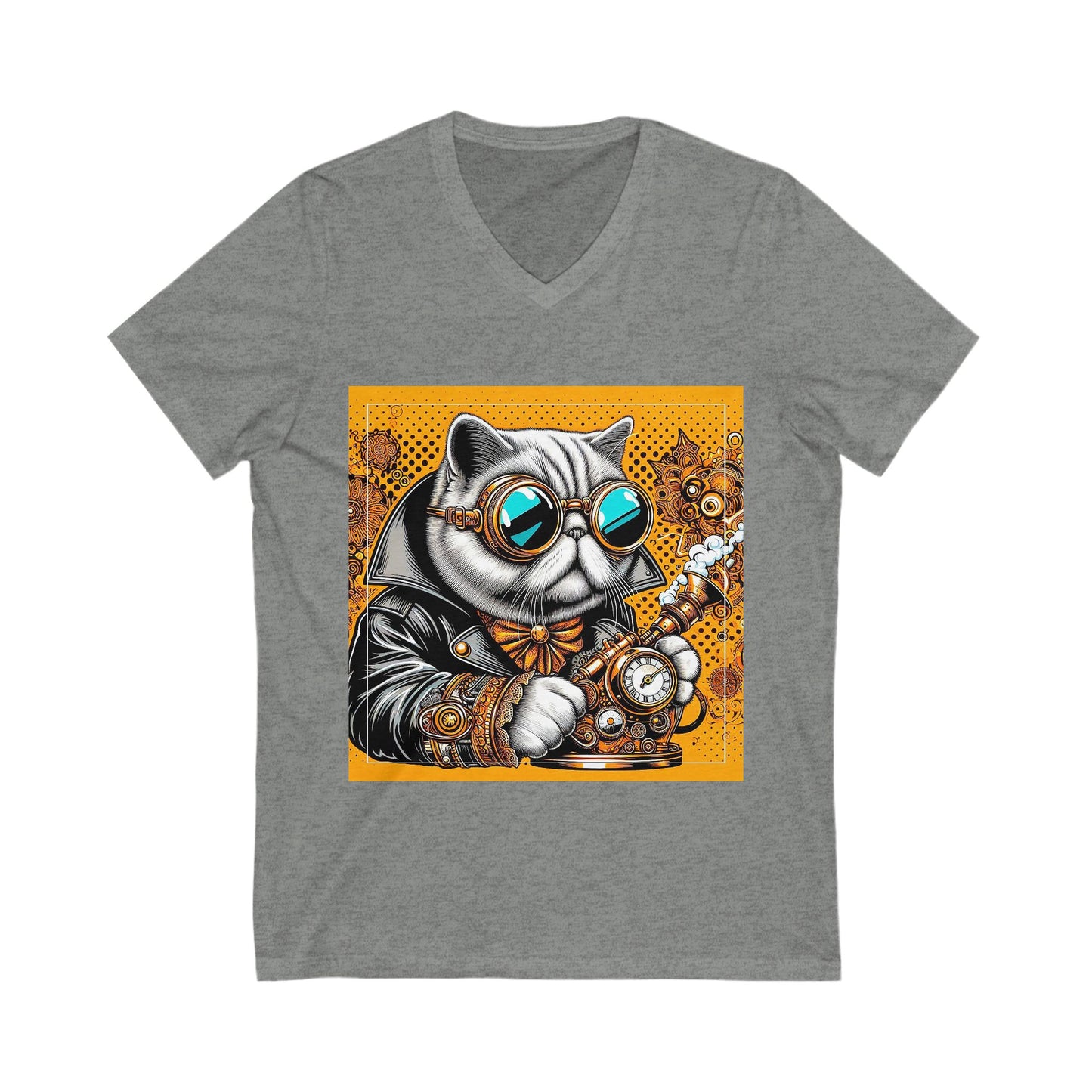 Exotic Shorthair Cat Unisex Jersey Short Sleeve V-Neck Tee