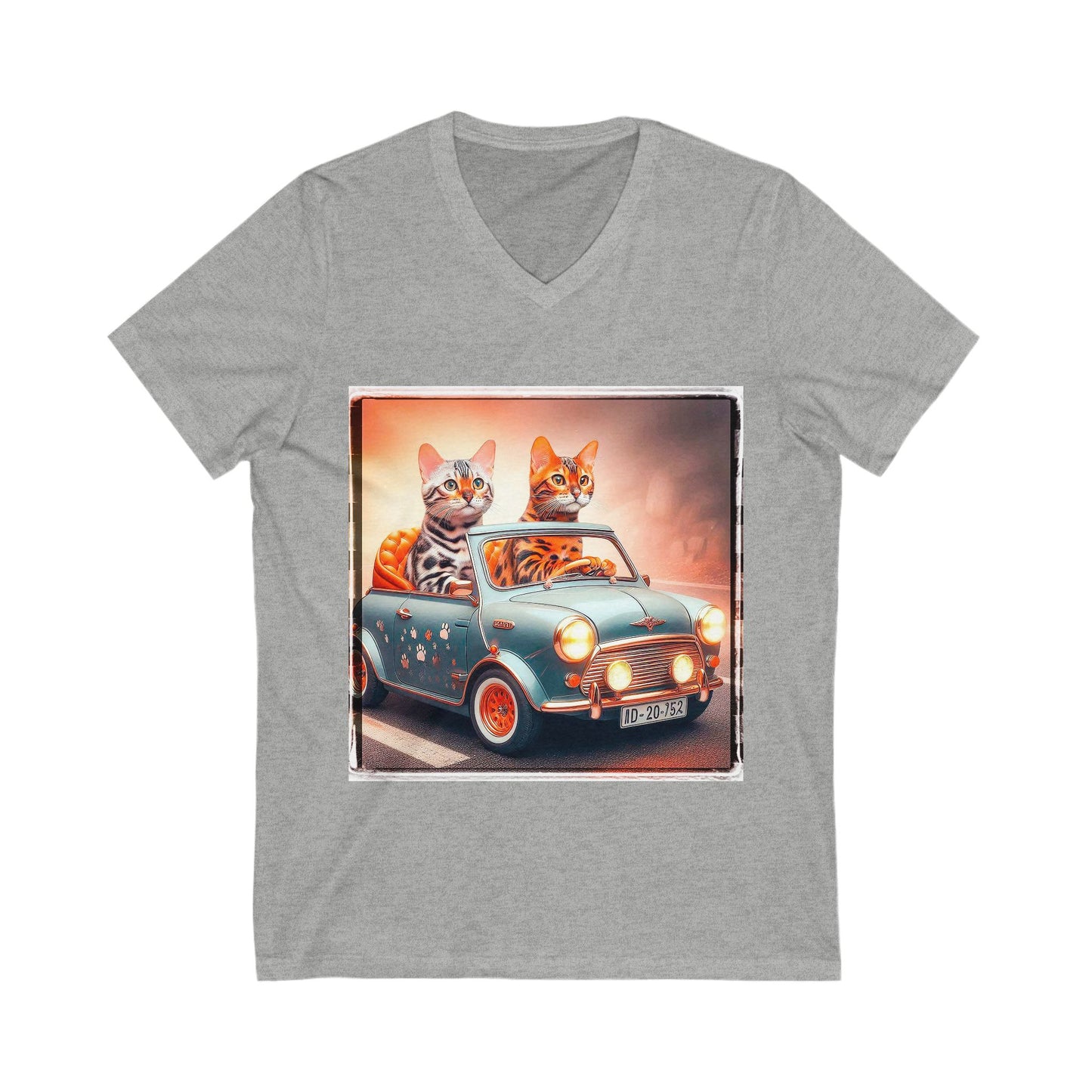 Wacky Bengal couple driving Sleeve V-Neck Tee