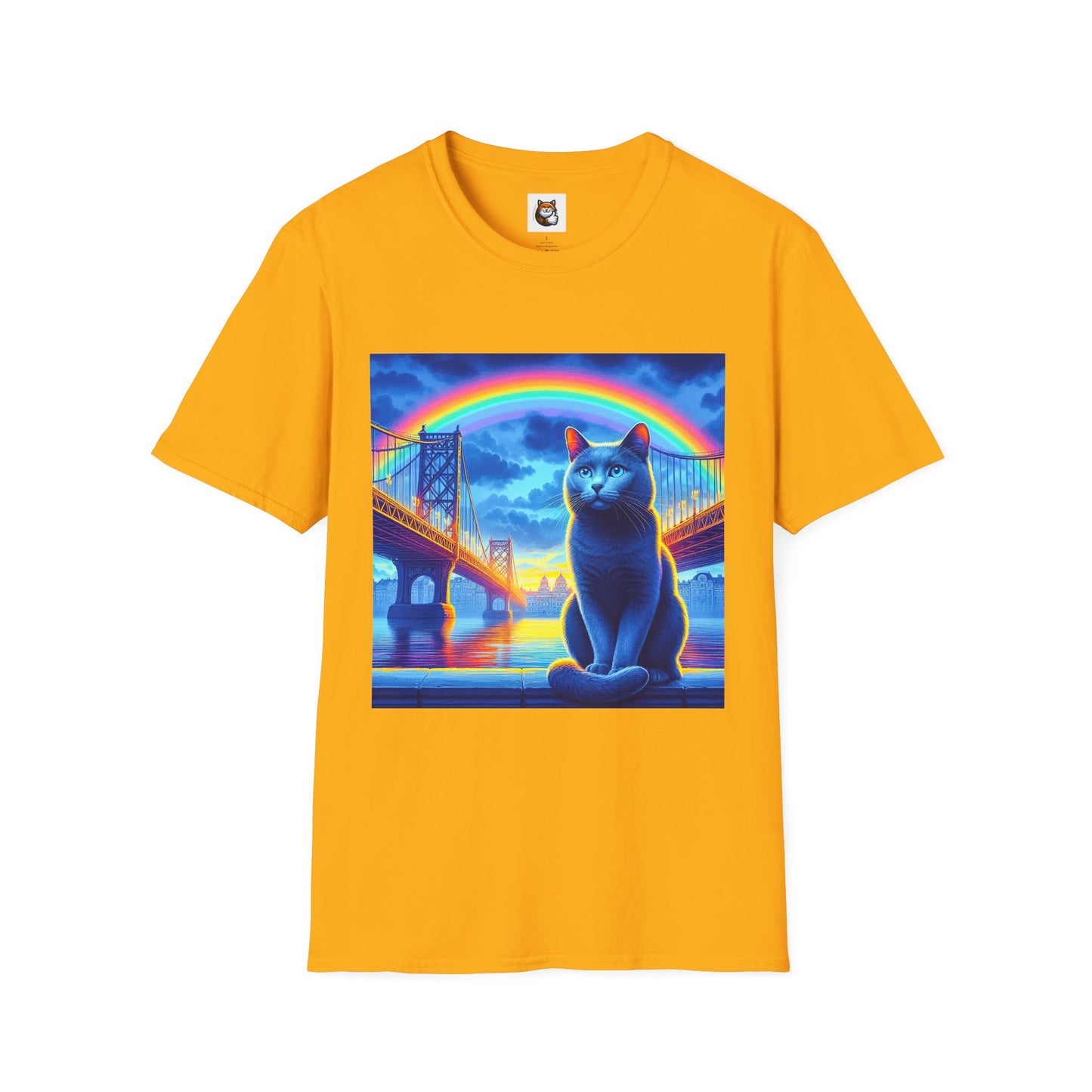 Russian Blue Cat Unisex Softstyle T-Shirt