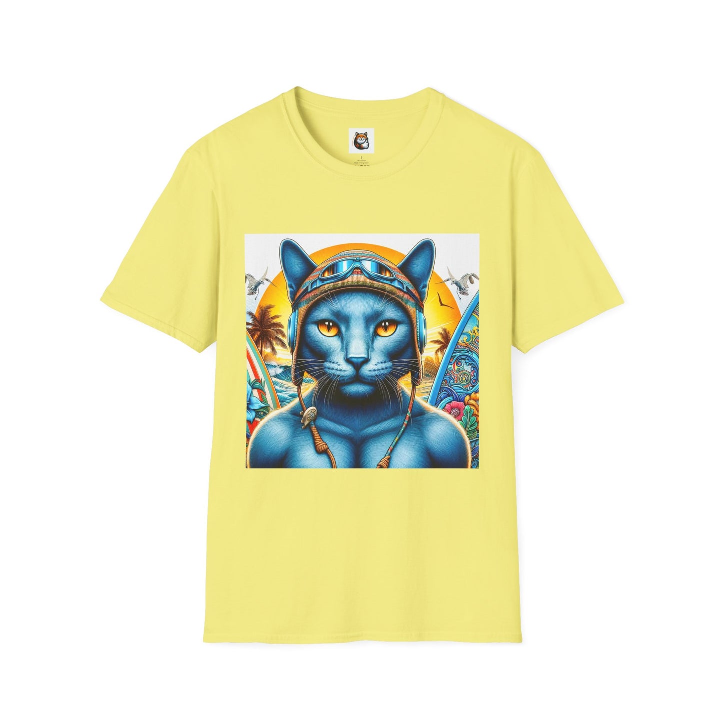 Russian Blue Cat Unisex Softstyle T-Shirt