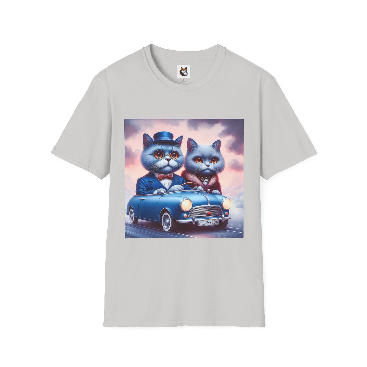 Russian Blue Cat tiny car T-Shirt