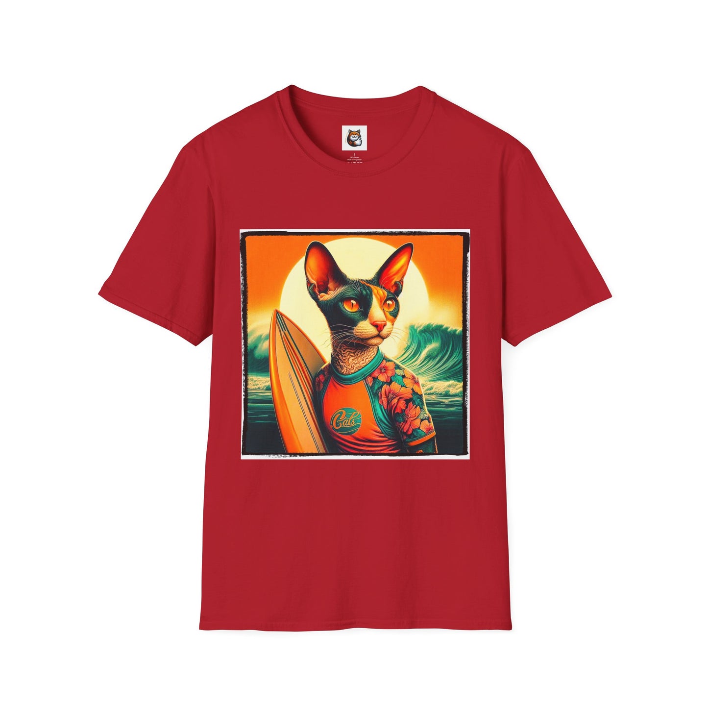 Cornish Rex Cat crashing waves T-Shirt