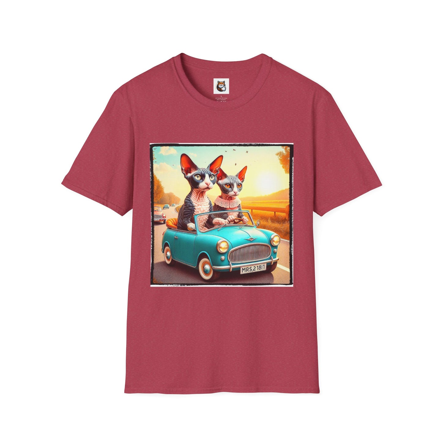 Wacky Cornish Rex Cat tiny car T-Shirt