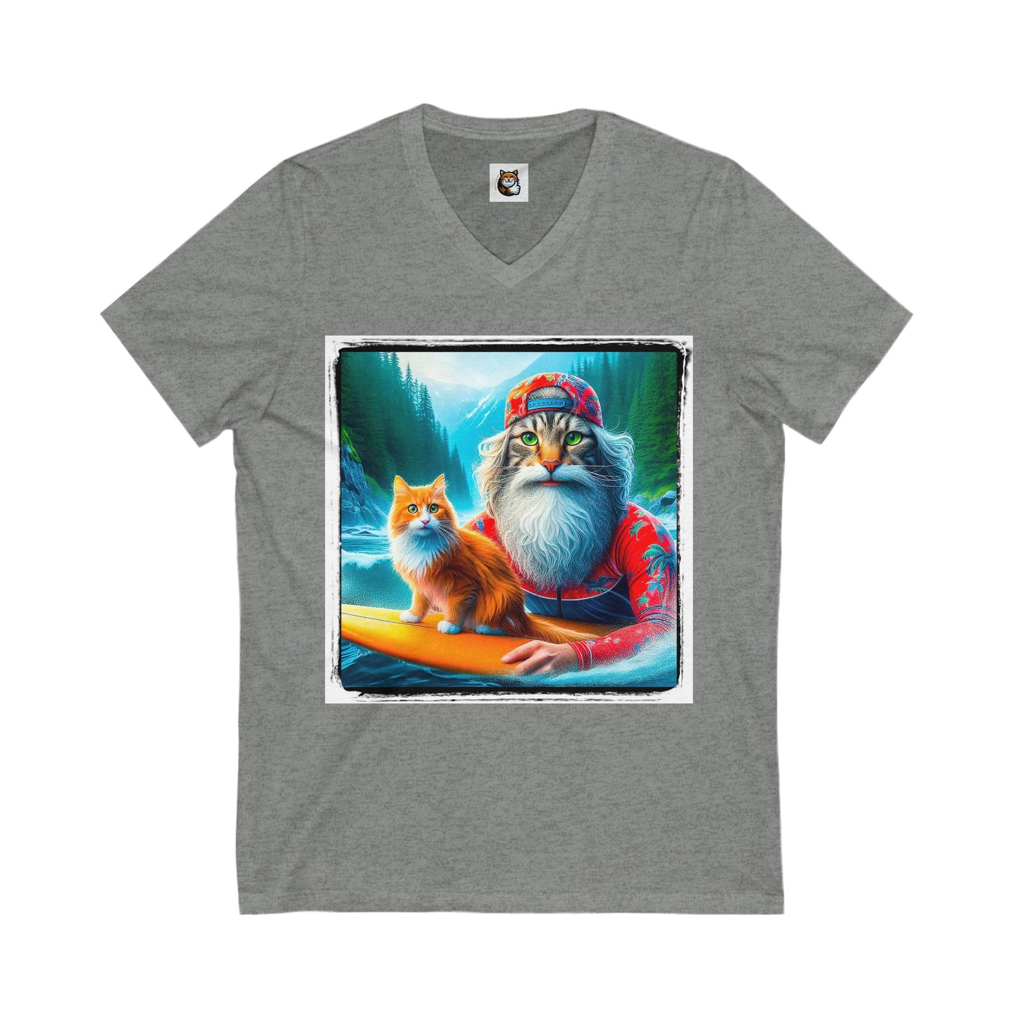 Norwegian Forest Cat Unisex Jersey Short Sleeve V-Neck Tee