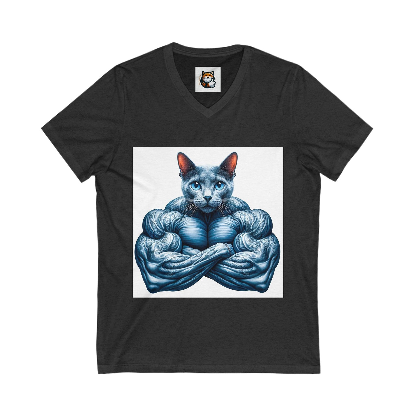 Russian Blue Cat muscle man shirt