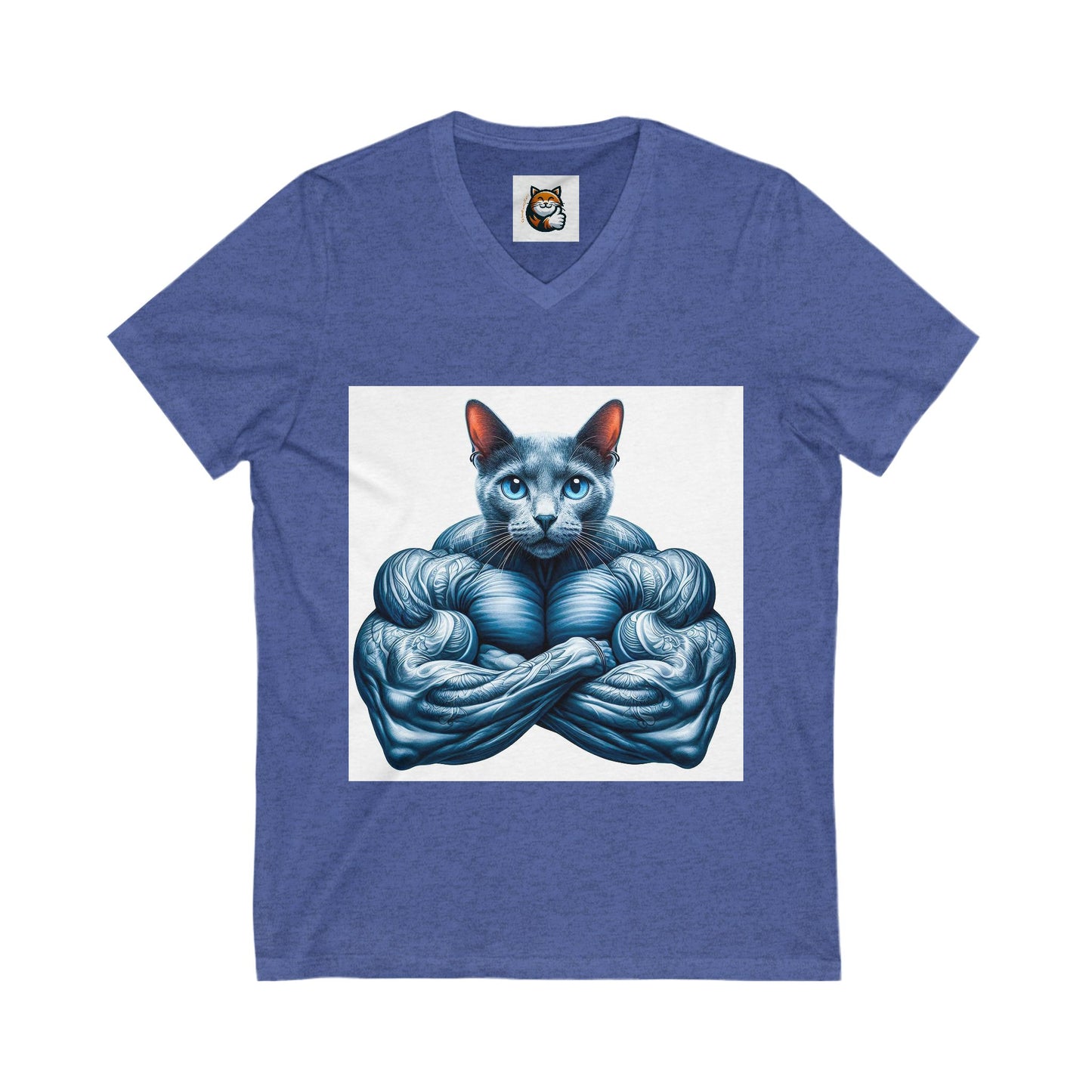 Russian Blue Cat muscle man shirt