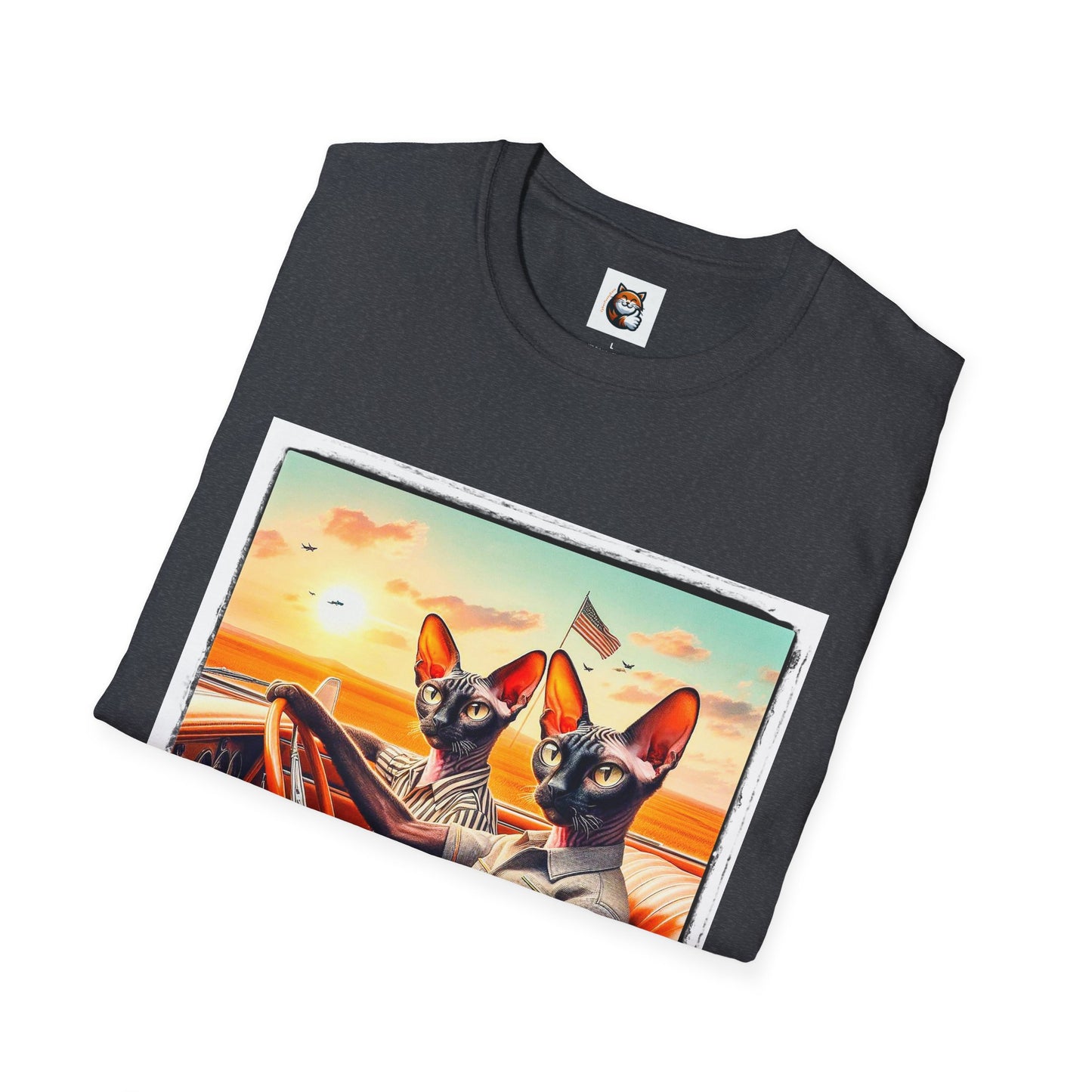 Wacky Cornish Rex Cat couple driving T-Shirt