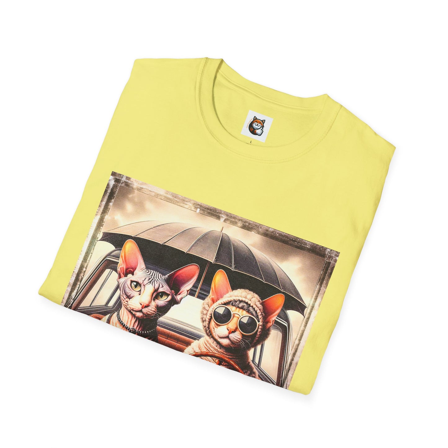 Wacky Cornish Rex Cat couple driving T-Shirt