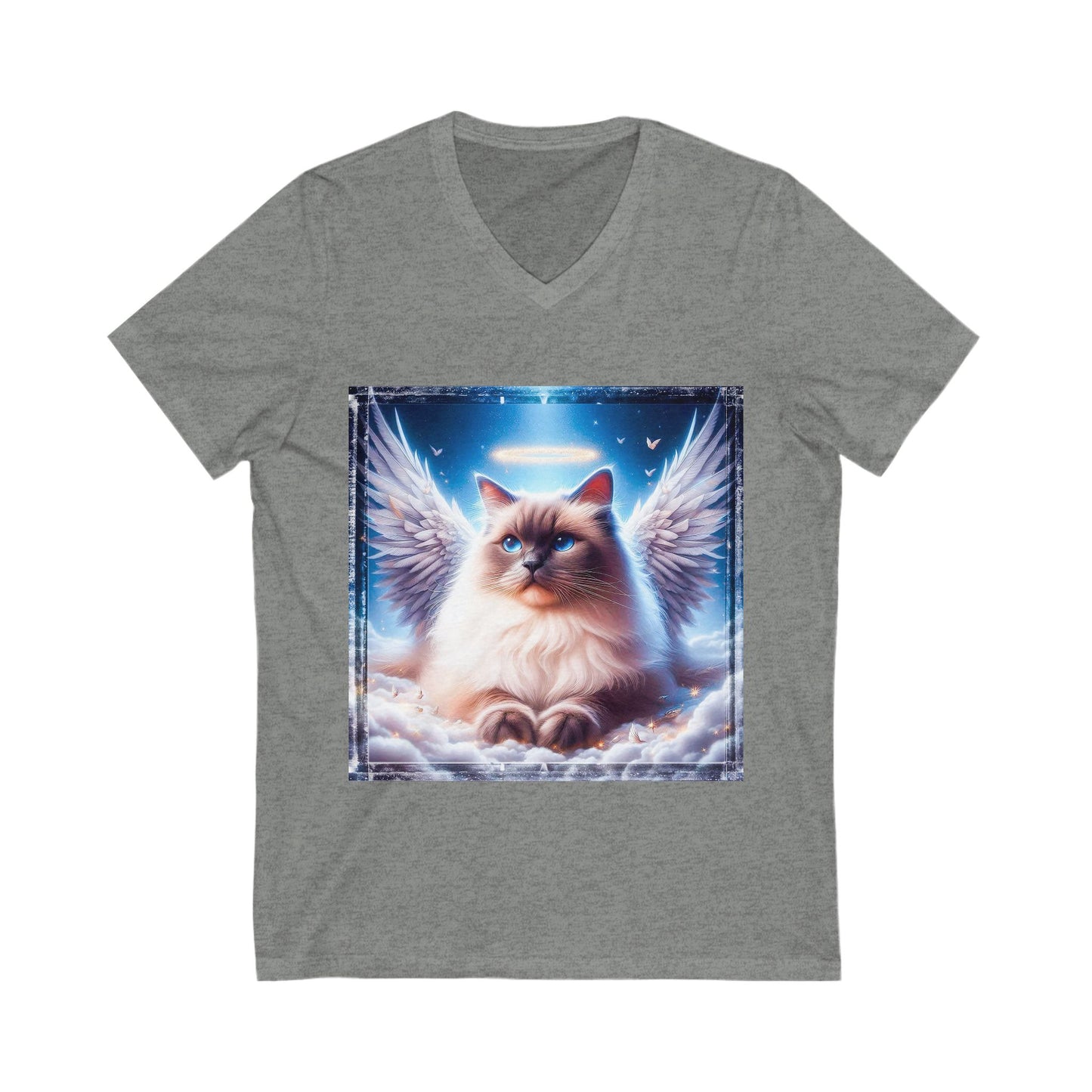 Birman heaven Jersey Short Sleeve V-Neck Tee