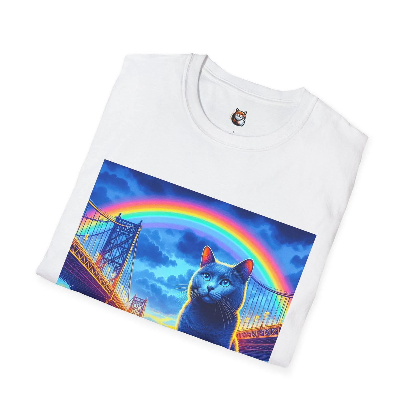 Russian Blue Cat Unisex Softstyle T-Shirt