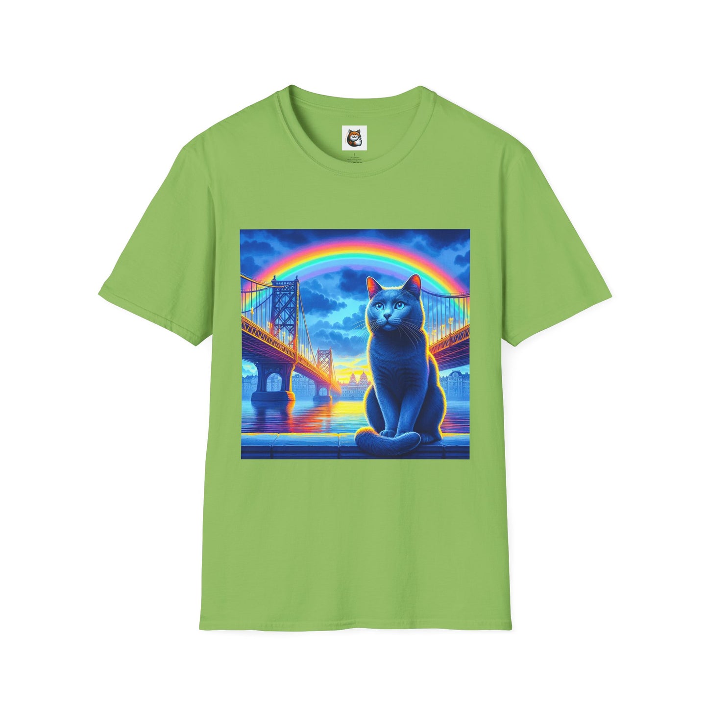 Russian Blue Cat Unisex Softstyle T-Shirt