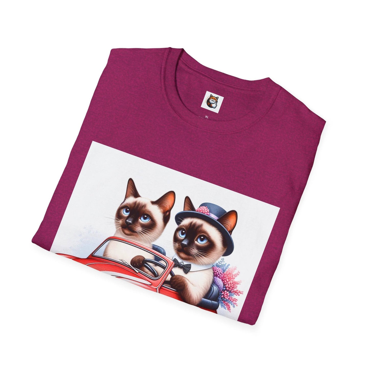 Wacky Siamese Cat friends driving by Printify