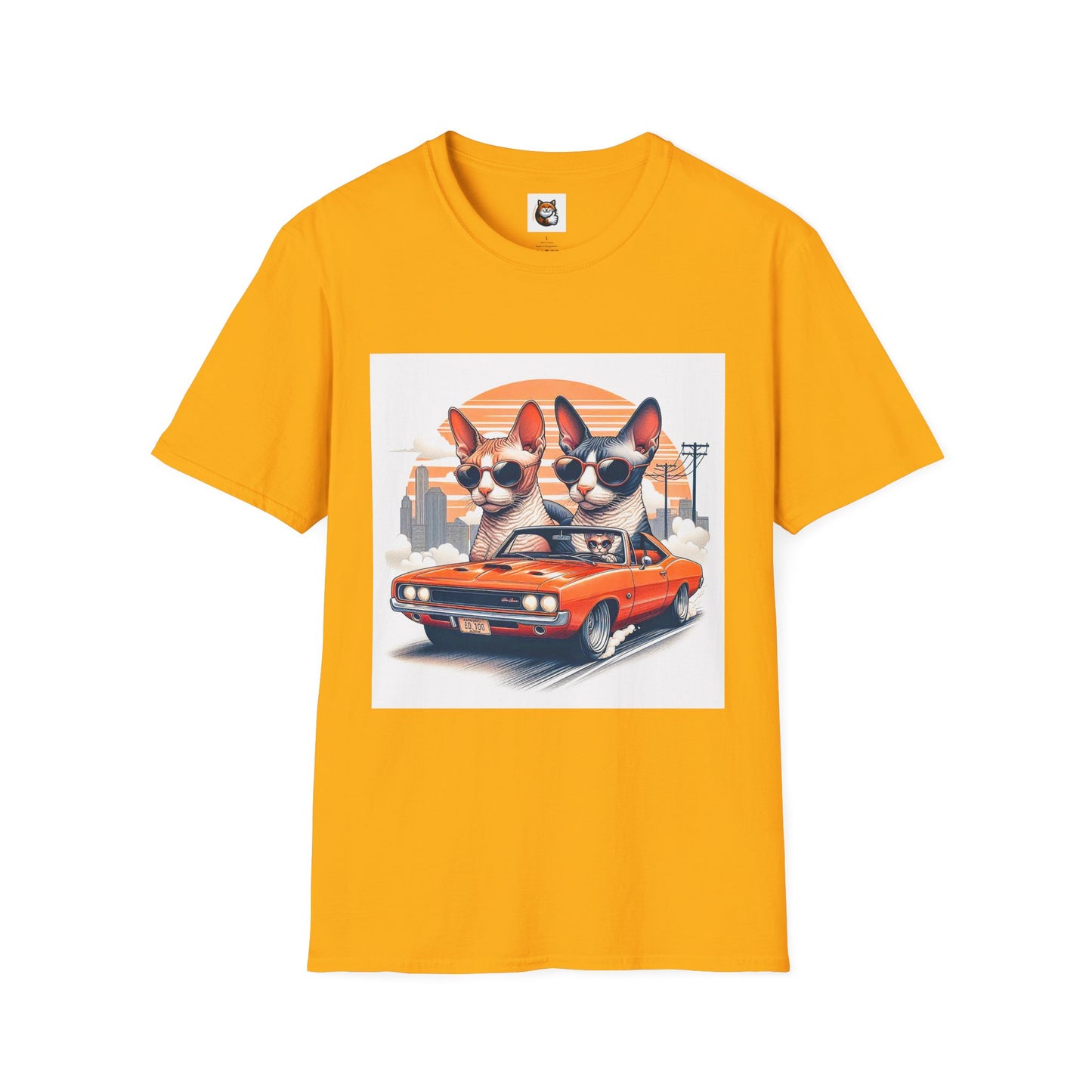 Wacky Cornish Rex Cat couple driving T-Shirt