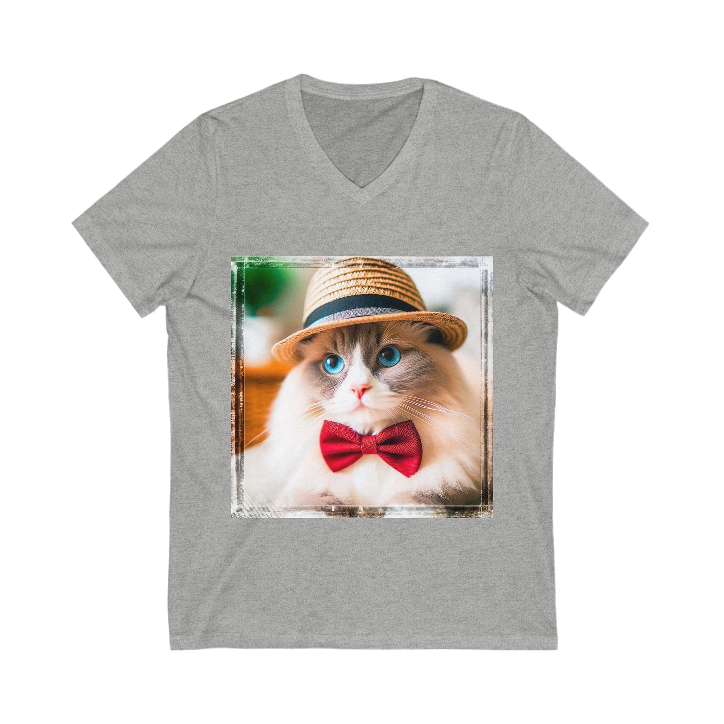 Ragdoll Cat Unisex Jersey Short Sleeve V-Neck Tee