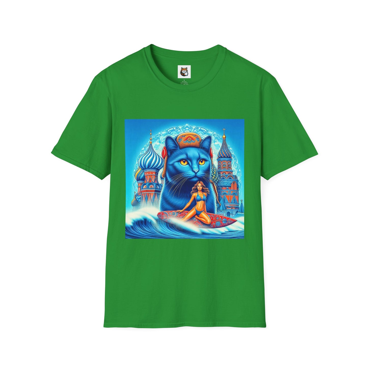 Russian Blue Cat egyptian goddess Softstyle T-Shirt