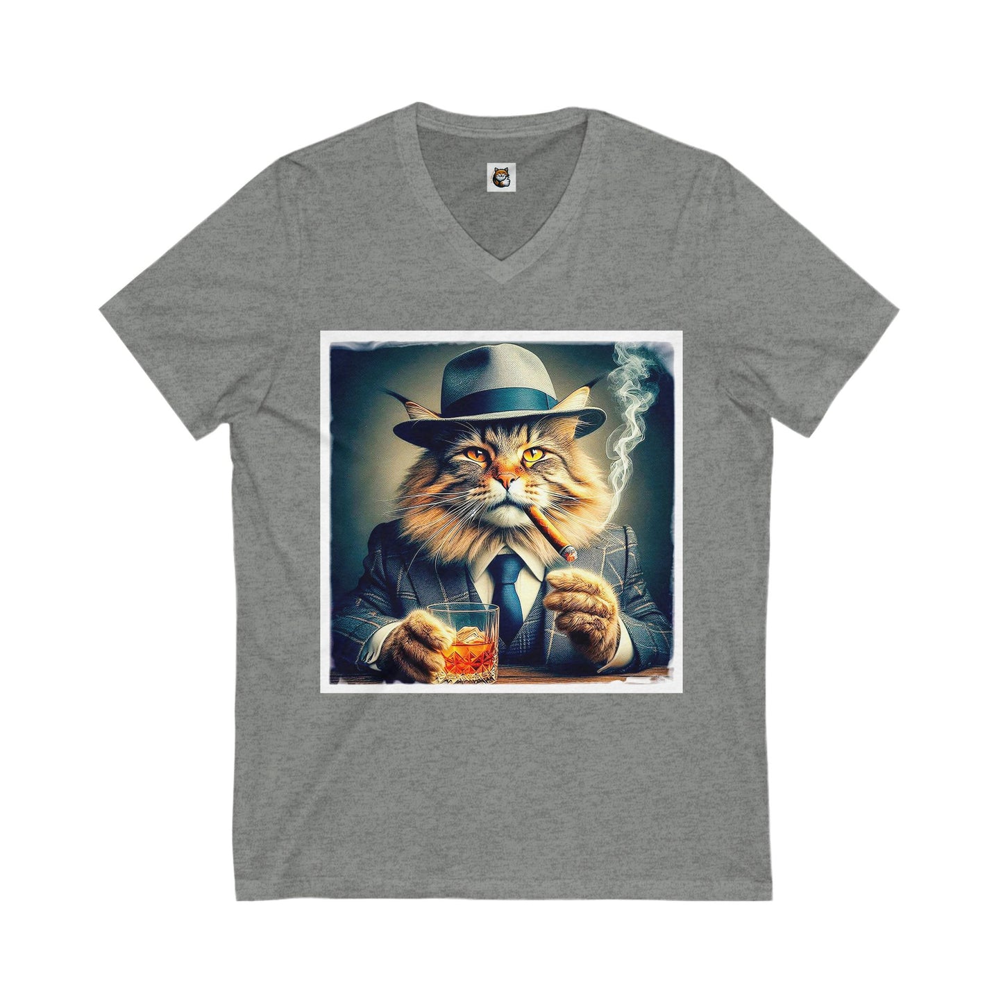 Maine Coon Unisex Jersey Short Sleeve V-Neck Tee