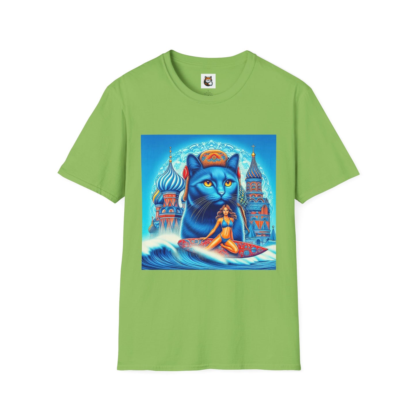 Russian Blue Cat egyptian goddess Softstyle T-Shirt