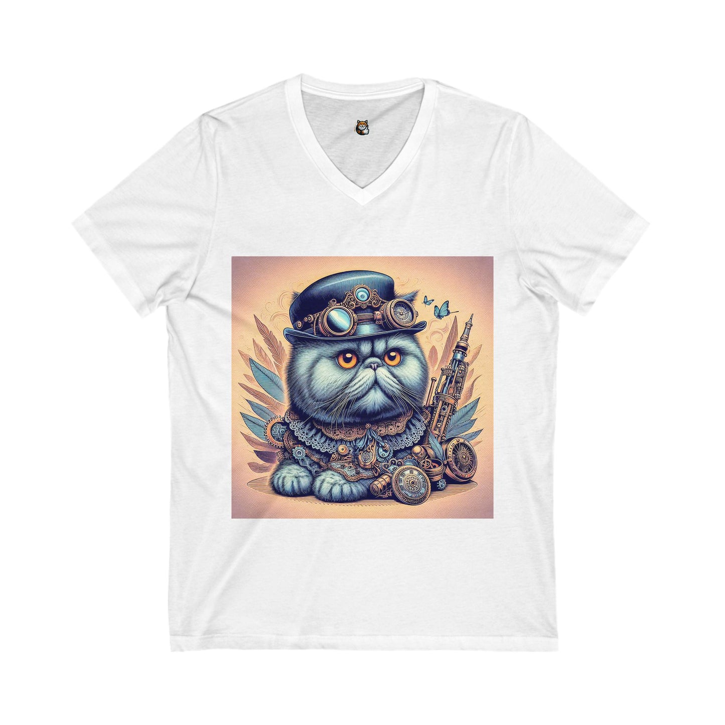 - Selkirk Rex Design V-Neck metal and gears
