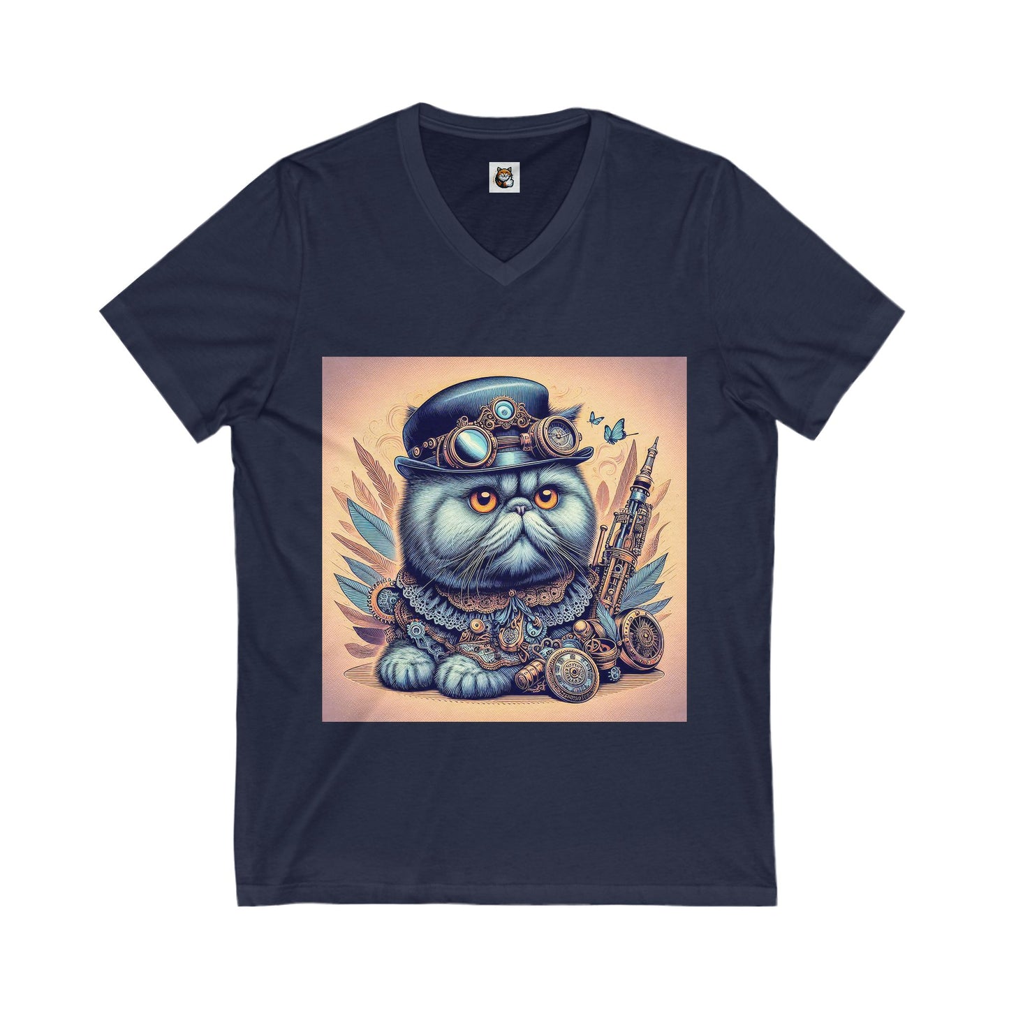 - Selkirk Rex Design V-Neck metal and gears