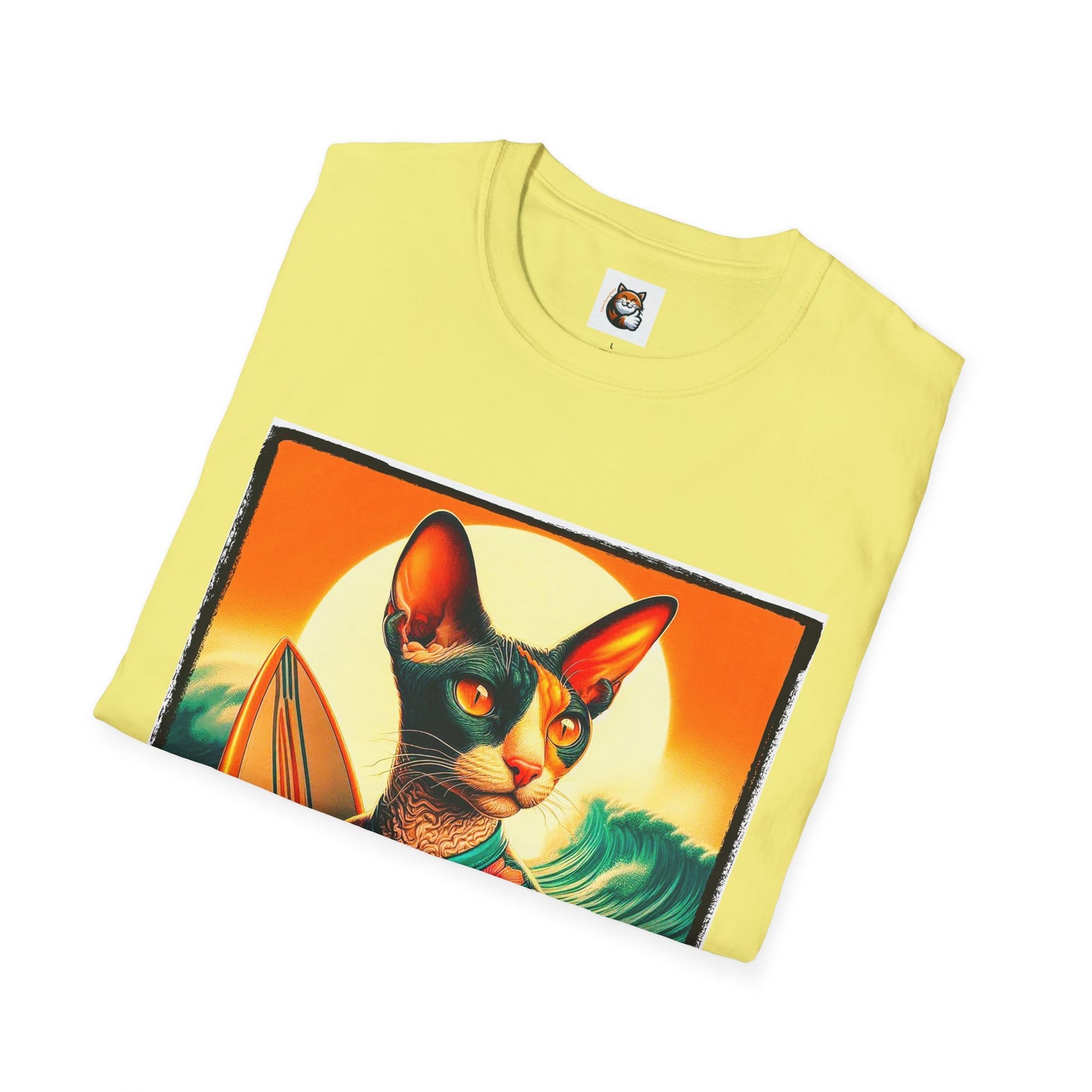 Cornish Rex Cat crashing waves T-Shirt