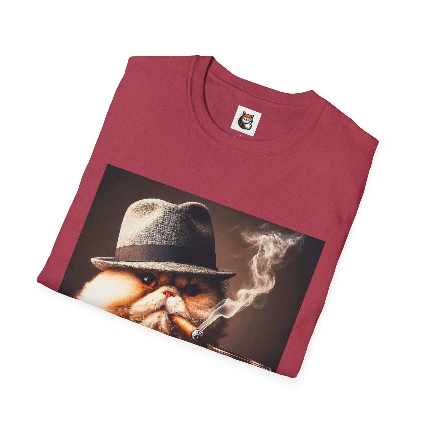Selkirk Rex Cat T-Shirt bar drinking by Printify