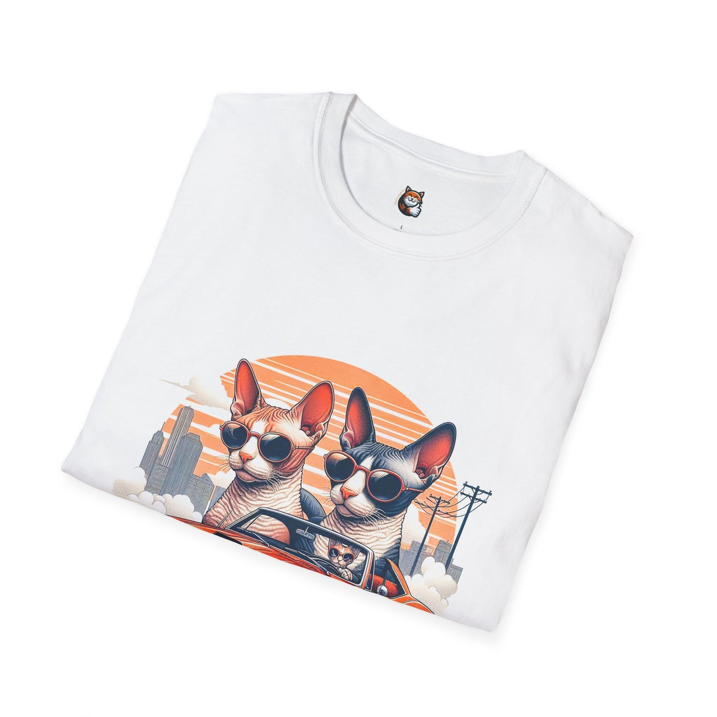 Wacky Cornish Rex Cat couple driving T-Shirt