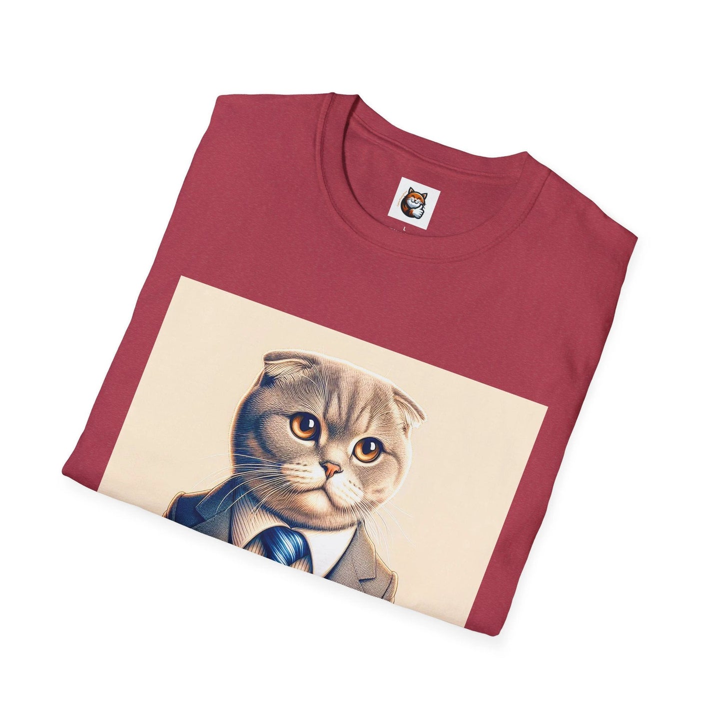 Scottish Fold Cat suit and tie T-Shirt by Printify