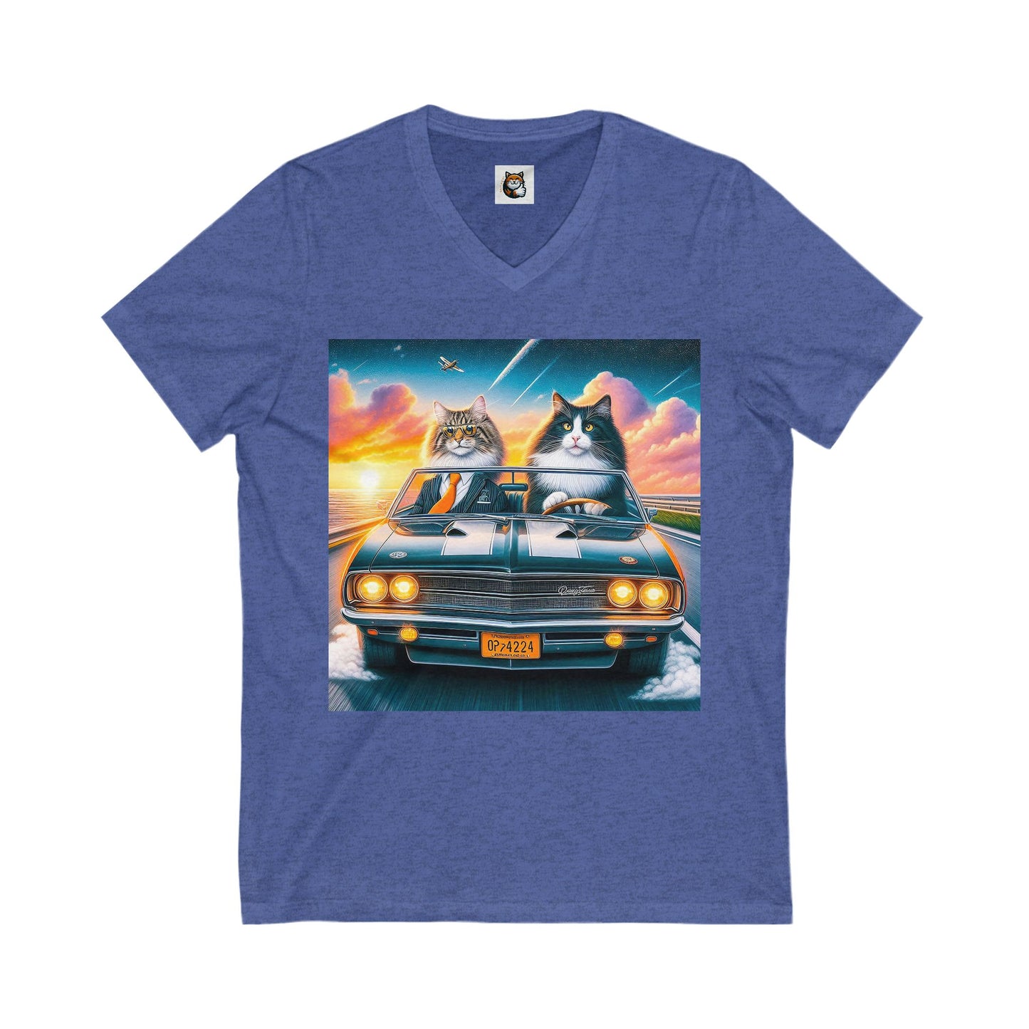 Wacky Norwegian Forest Cat Unisex Jersey Short Sleeve V-Neck Tee